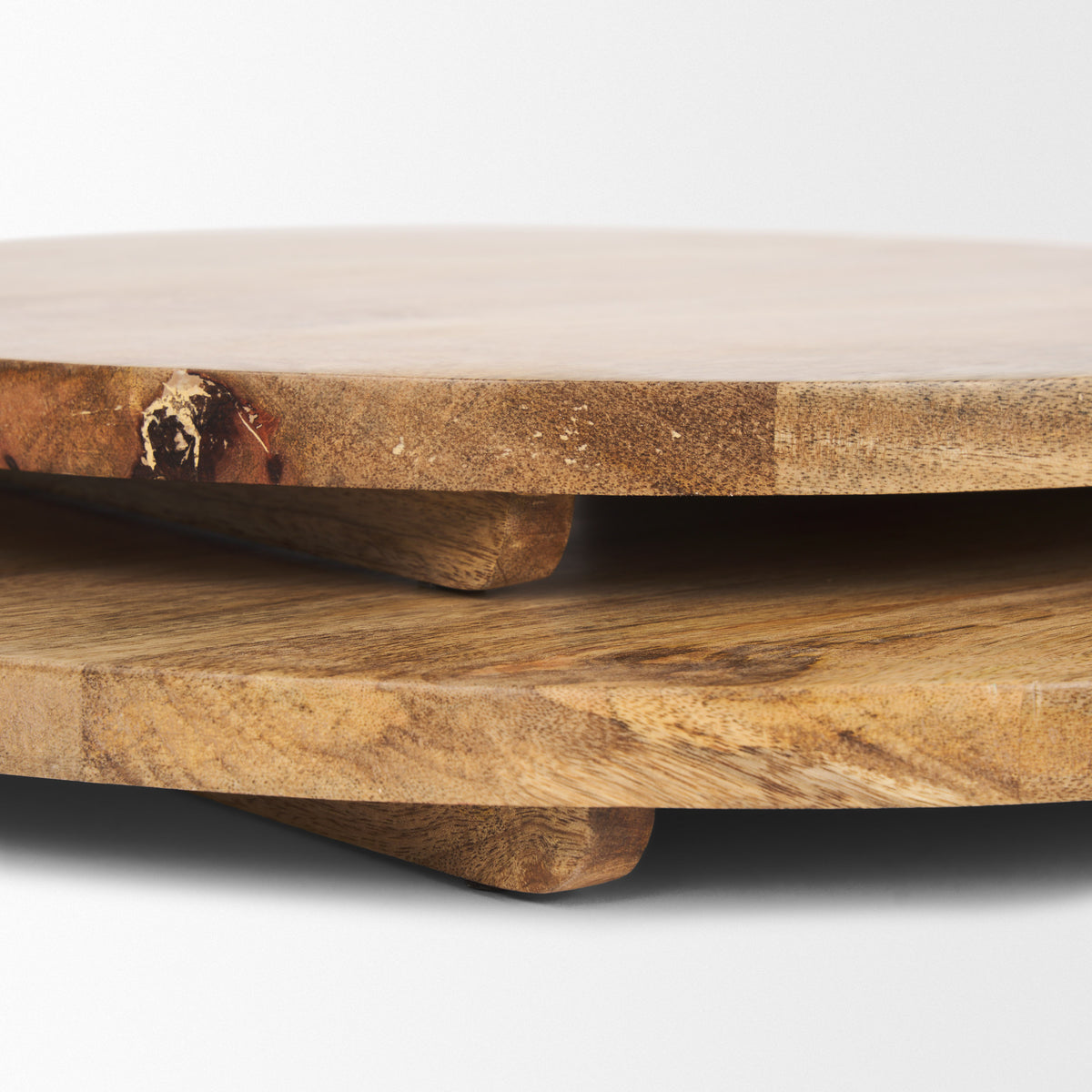 Karana Natural Solid Wood Round Serving Boards-Trays-DECOROLALA