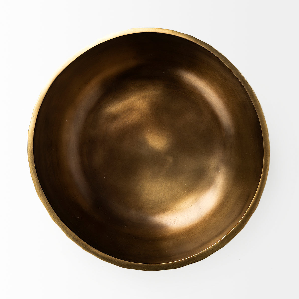 Karmel 12L x 12W Gold Hammered Aluminum Bowl-Bowls-DECOROLALA