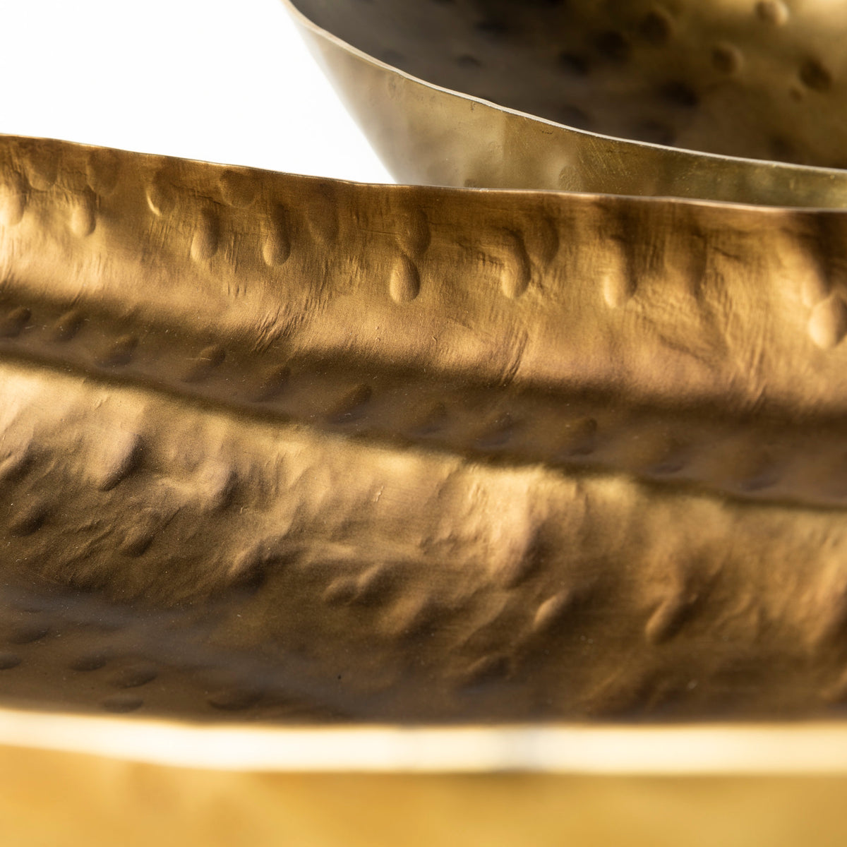 Karmen (Set of 2) Gold Hammered Oversized Bowls-Bowls-DECOROLALA