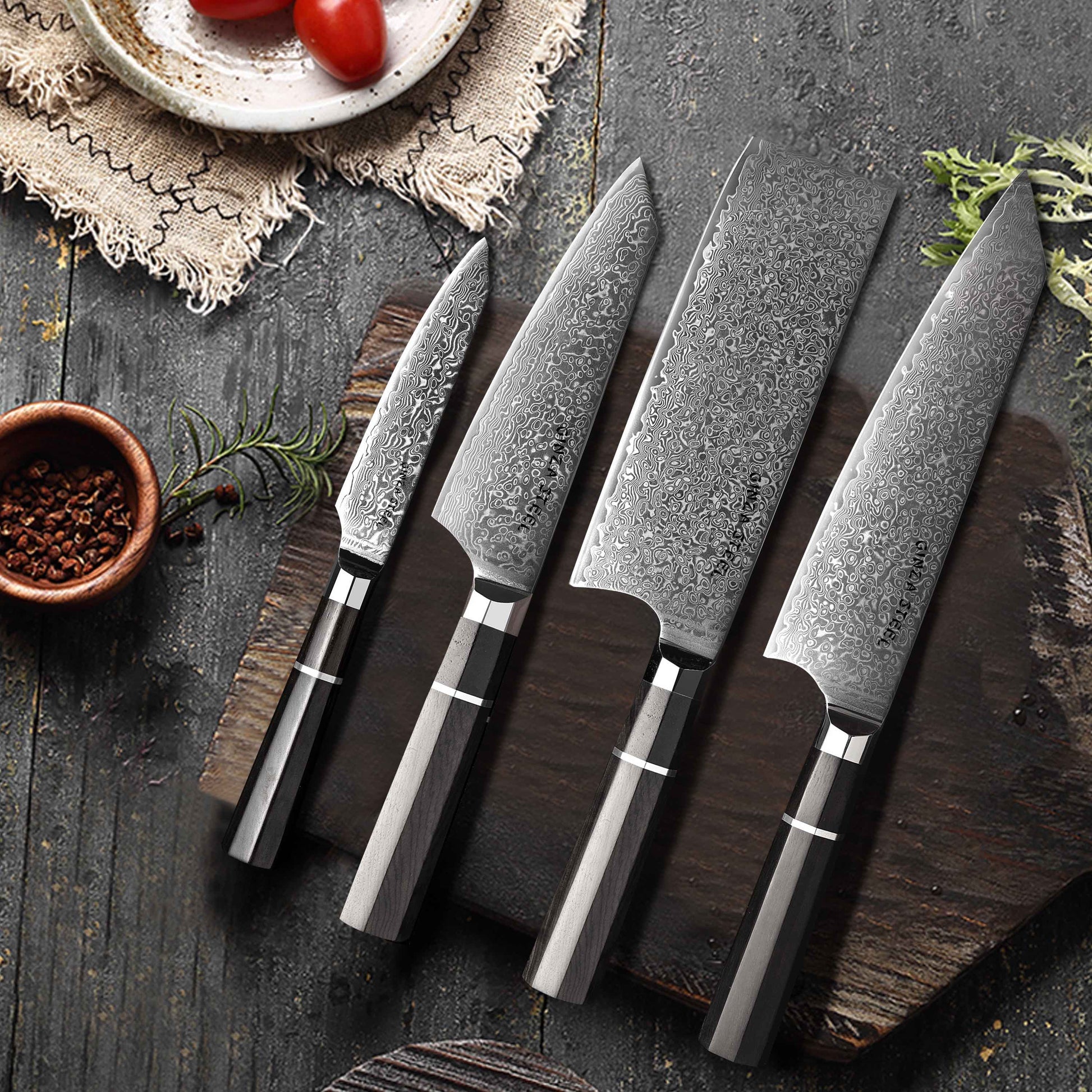Kasai Kogatana 5pc Knife Set - Damascus Steel-Knife Set-DECOROLALA