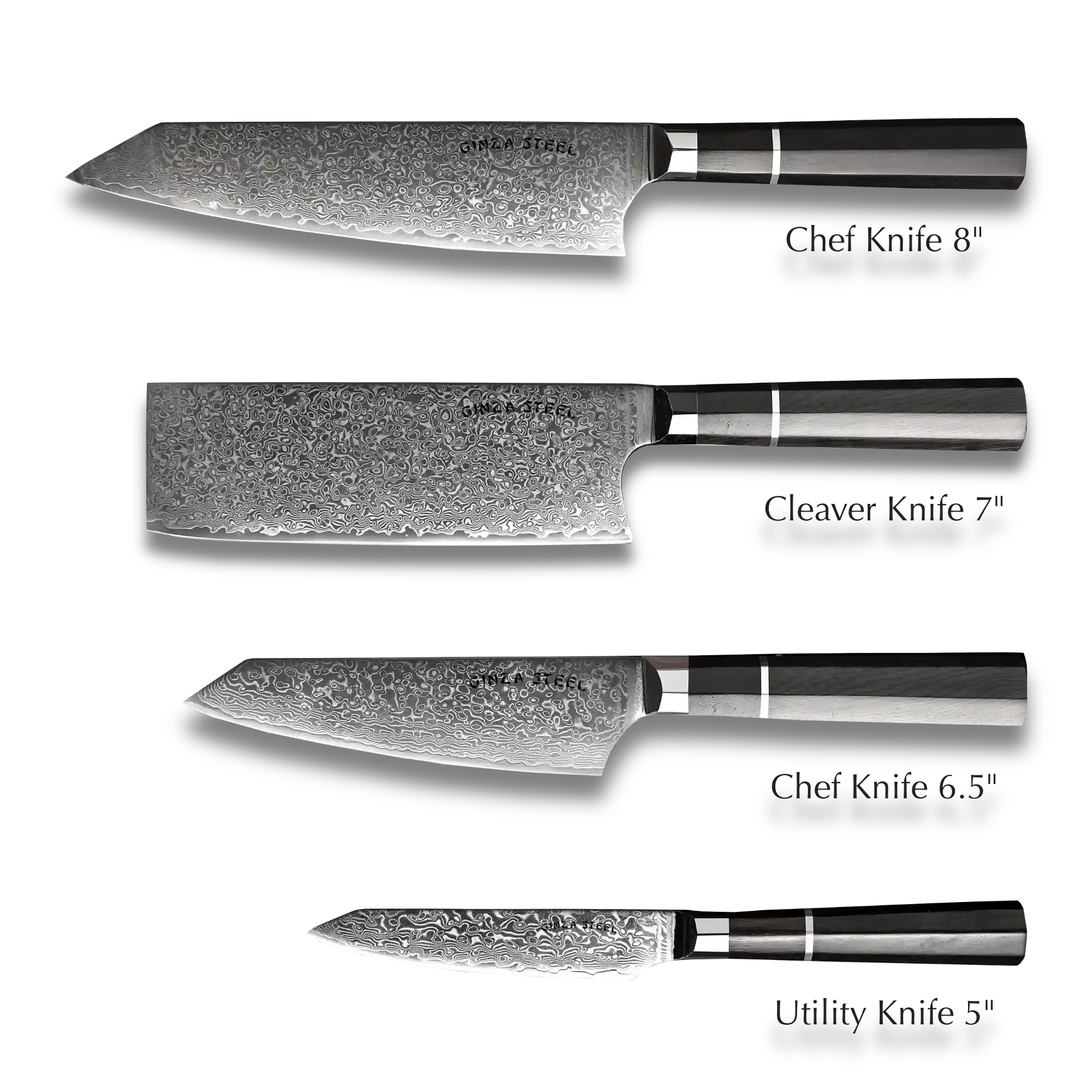 Kasai Kogatana 5pc Knife Set - Damascus Steel-Knife Set-DECOROLALA