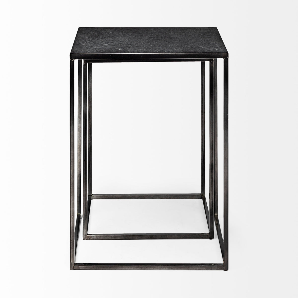 Kasey (Set of 2) 17.7L x 12.6W x 24.4H Galvanized Metal Nesting Accent Tables-Accent Tables-DECOROLALA