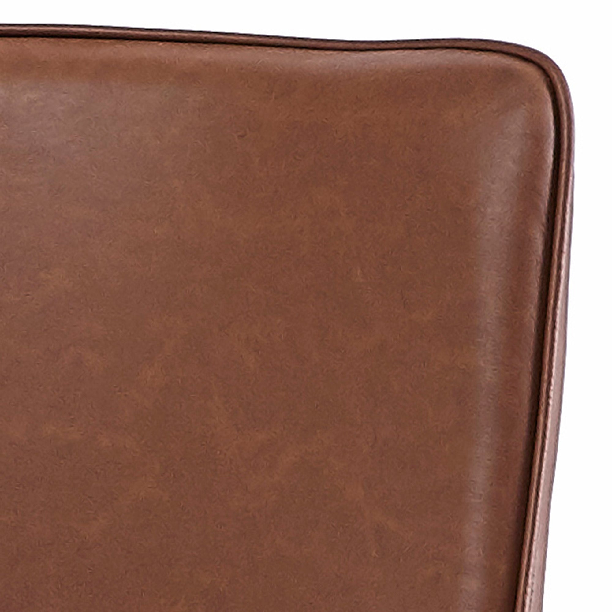 Kash Contemporary Dining Side Chair - Saddle Brown PU Leather-DECOROLALA