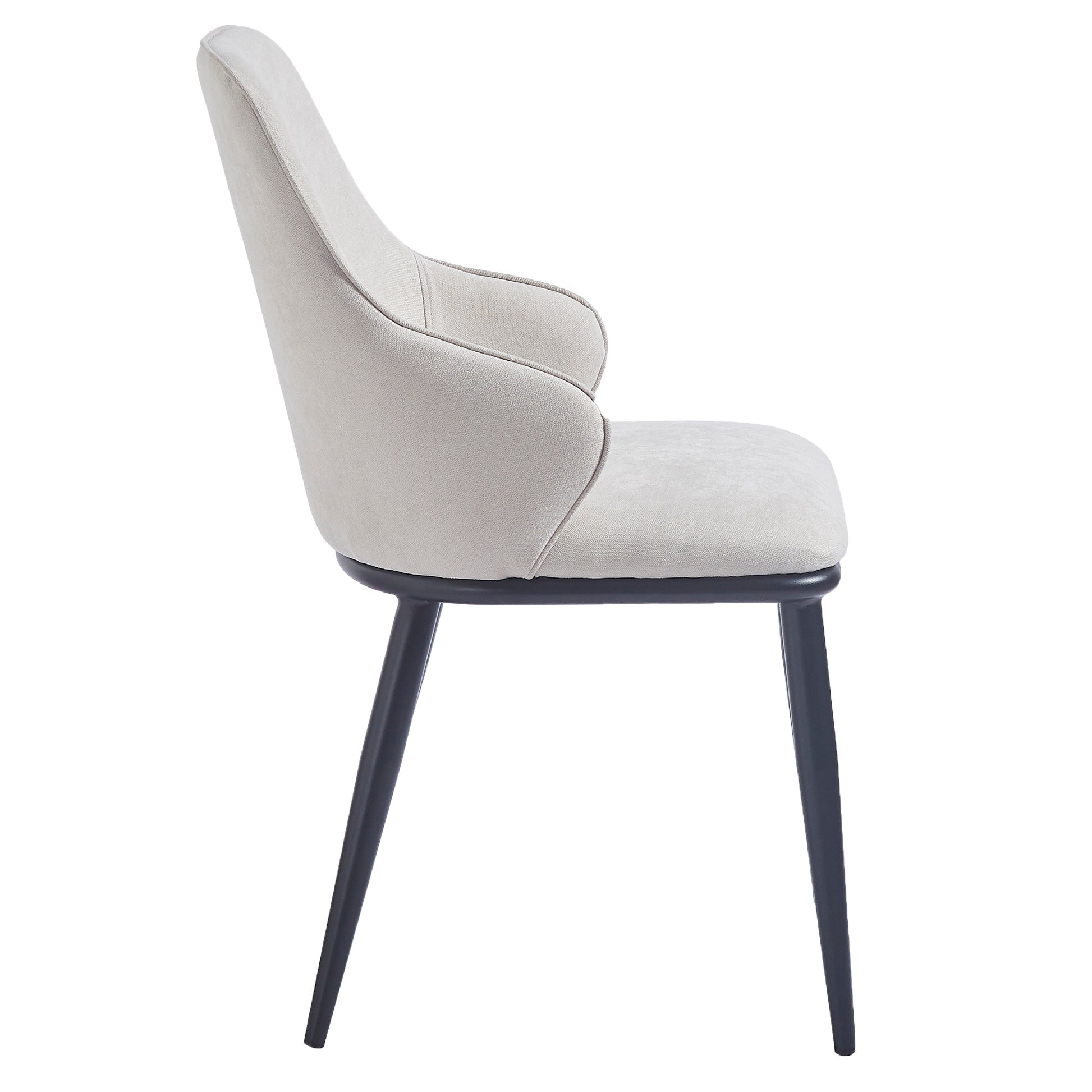 Kash Side Chair - Beige Fabric Contemporary Armchair-DECOROLALA