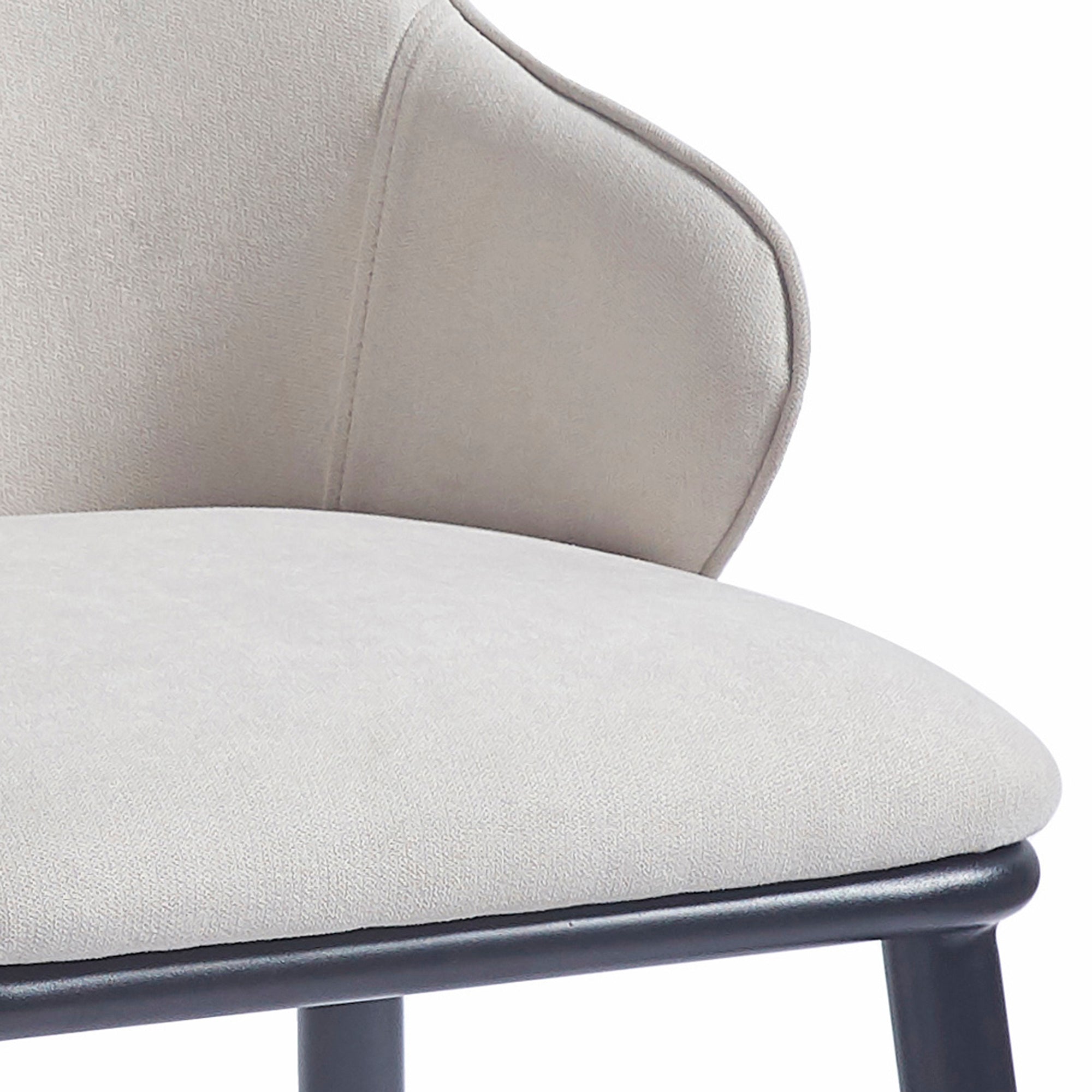 Kash Side Chair - Beige Fabric Contemporary Armchair-DECOROLALA