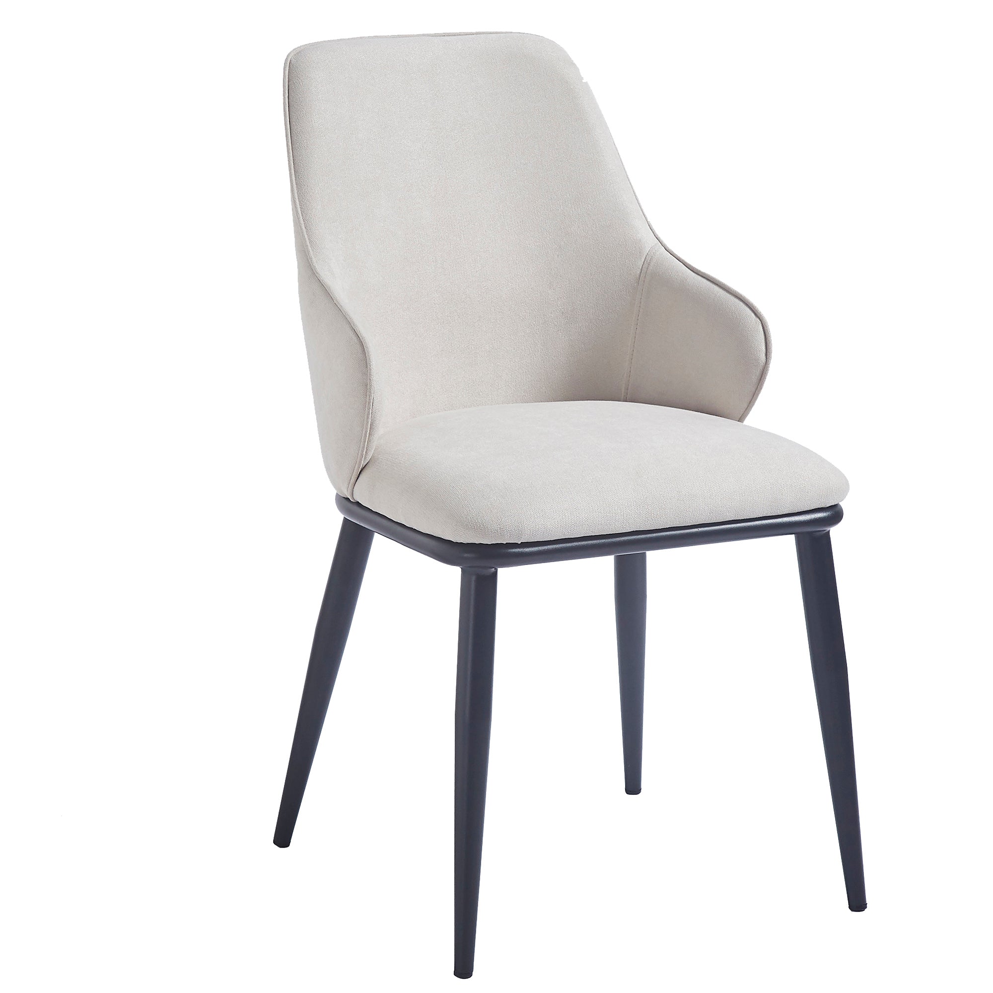 Kash Side Chair - Beige Fabric Contemporary Armchair-DECOROLALA