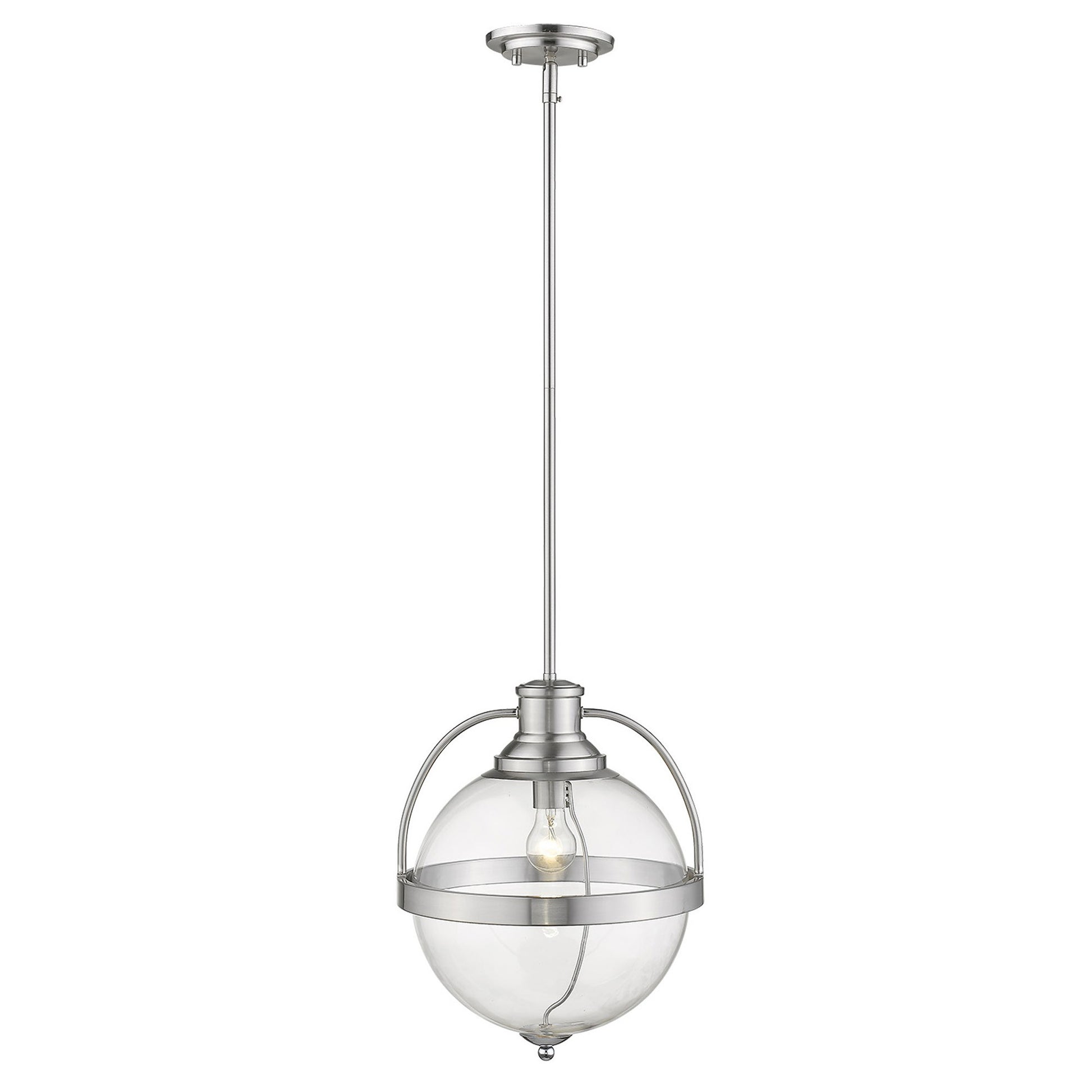 Kassian 1-Light Satin Nickel Pendant-Pendants-Hanging Lights-DECOROLALA