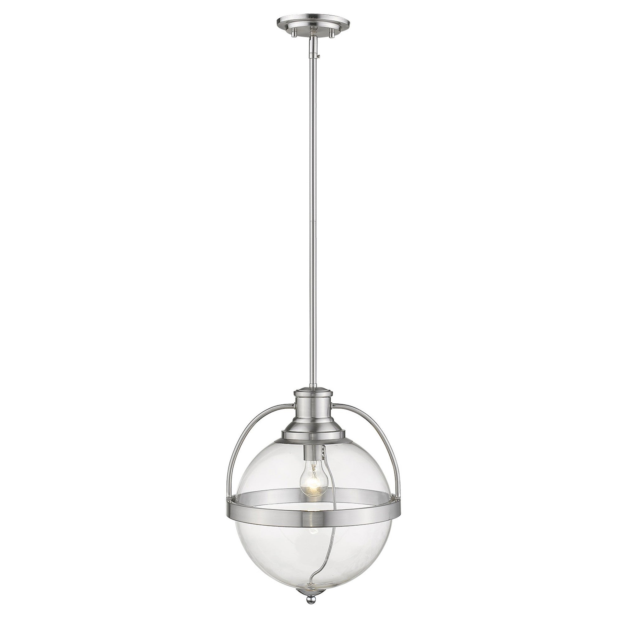 Kassian 1-Light Satin Nickel Pendant-Pendants-Hanging Lights-DECOROLALA