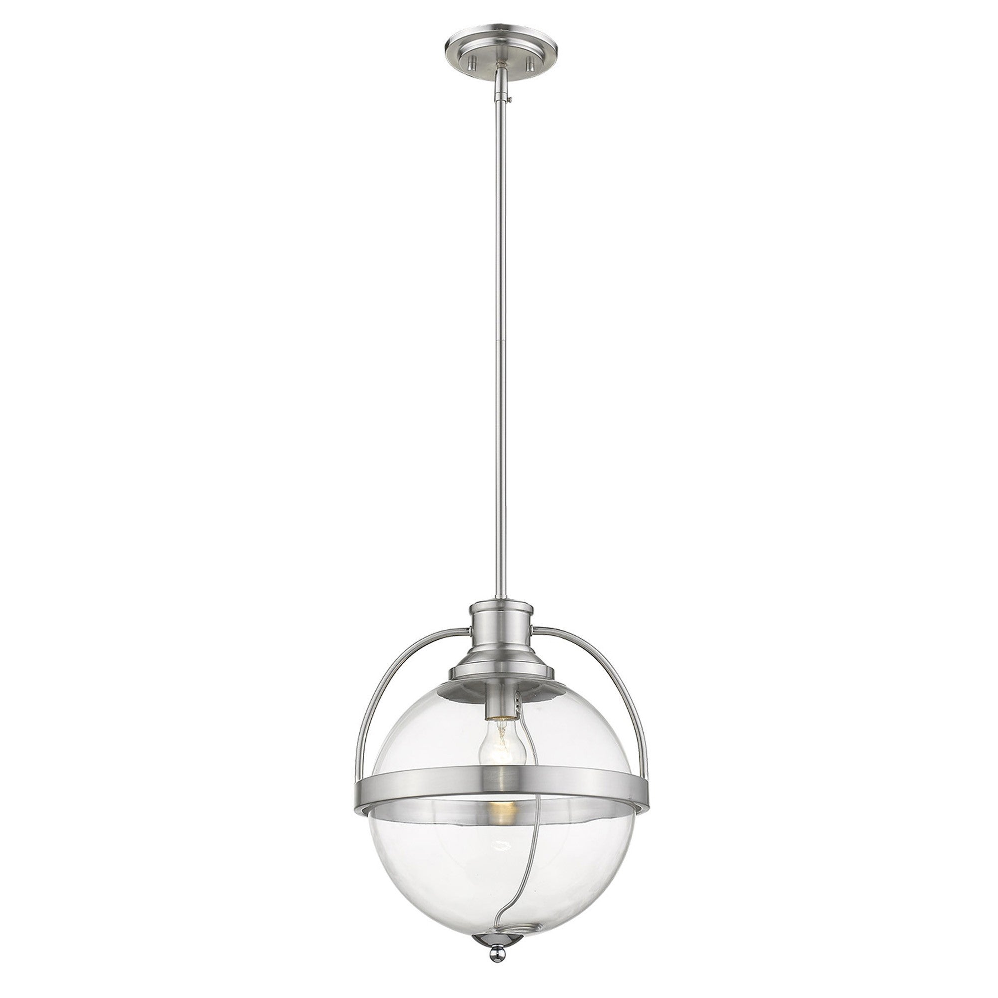Kassian 1-Light Satin Nickel Pendant-Pendants-Hanging Lights-DECOROLALA