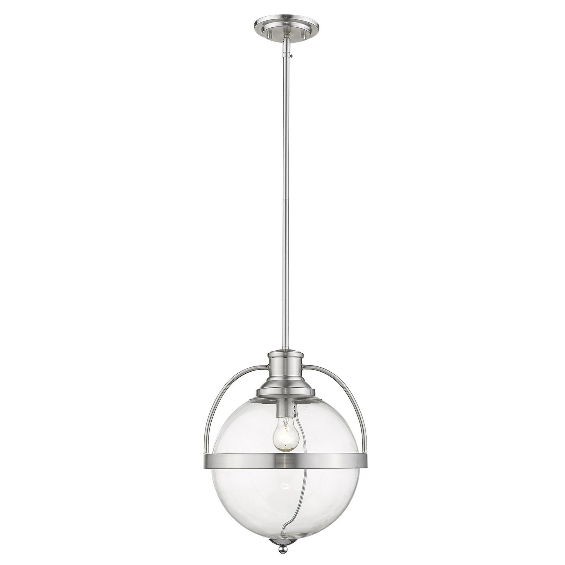 Kassian 1-Light Satin Nickel Pendant-Pendants-Hanging Lights-DECOROLALA