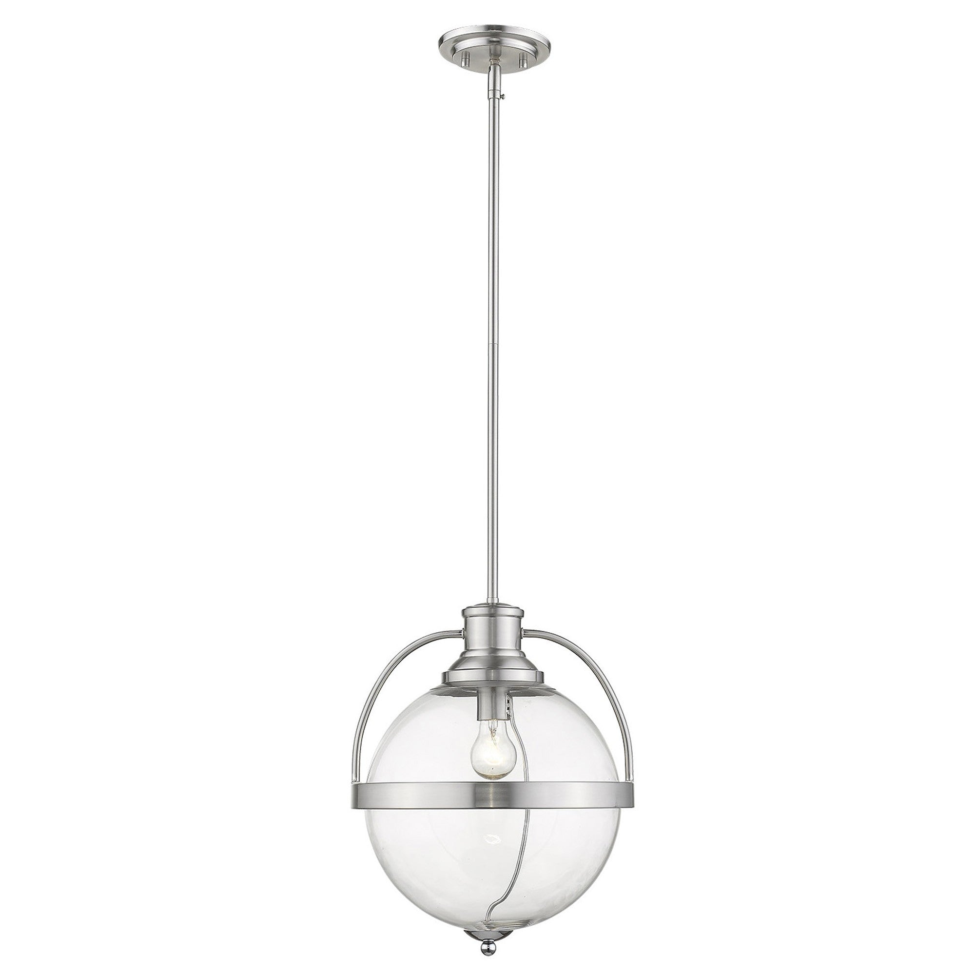 Kassian 1-Light Satin Nickel Pendant-Pendants-Hanging Lights-DECOROLALA