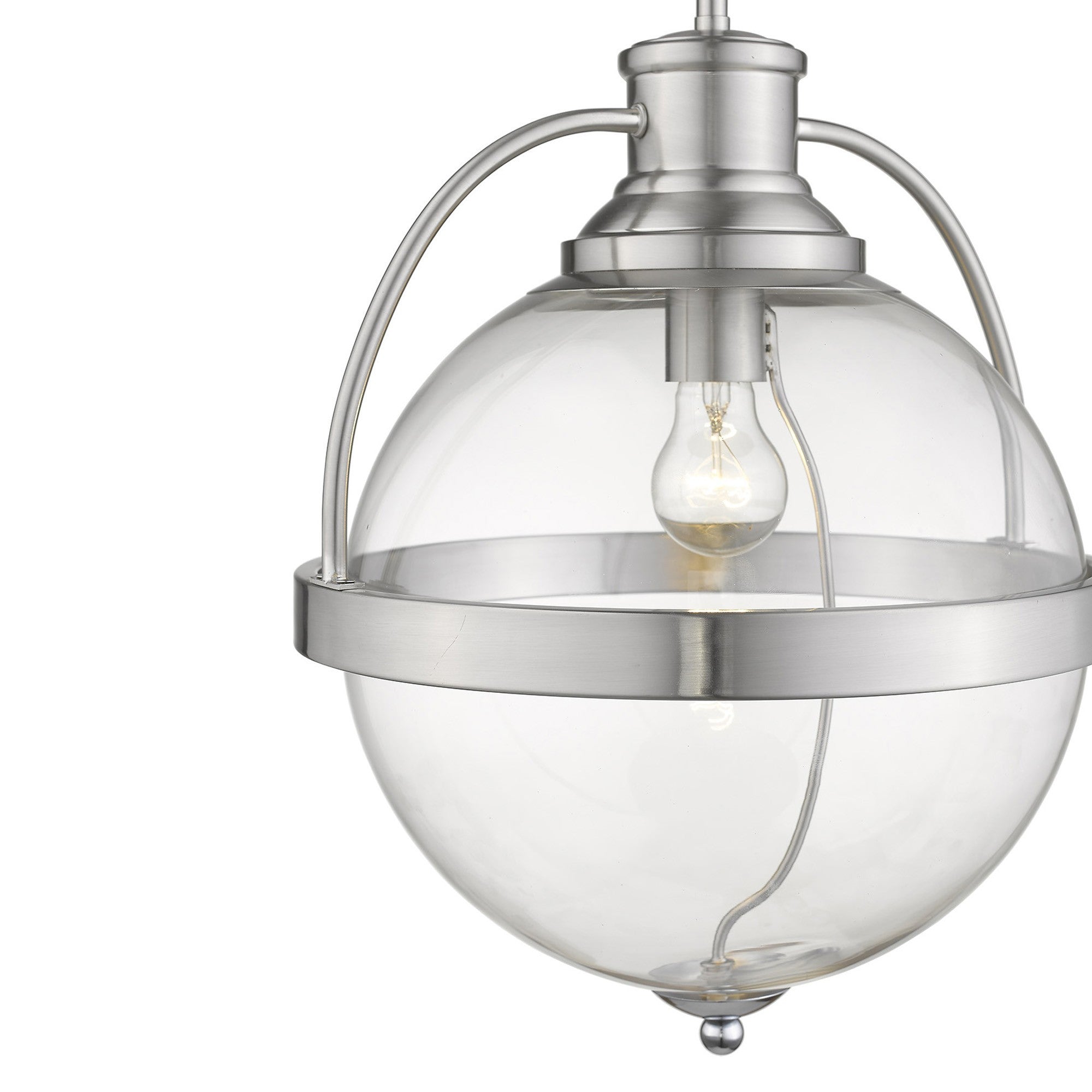 Kassian 1-Light Satin Nickel Pendant-Pendants-Hanging Lights-DECOROLALA