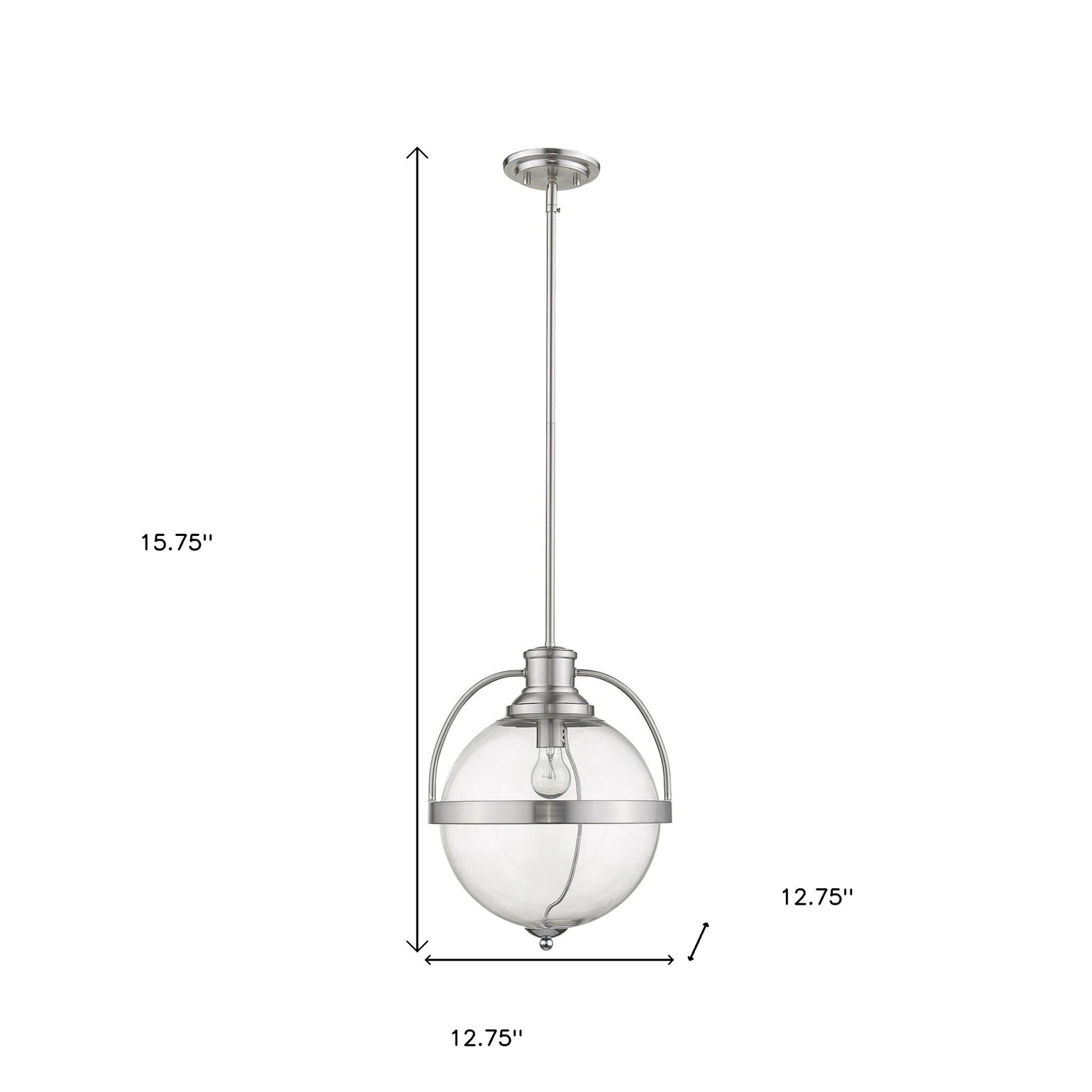 Kassian 1-Light Satin Nickel Pendant-Pendants-Hanging Lights-DECOROLALA