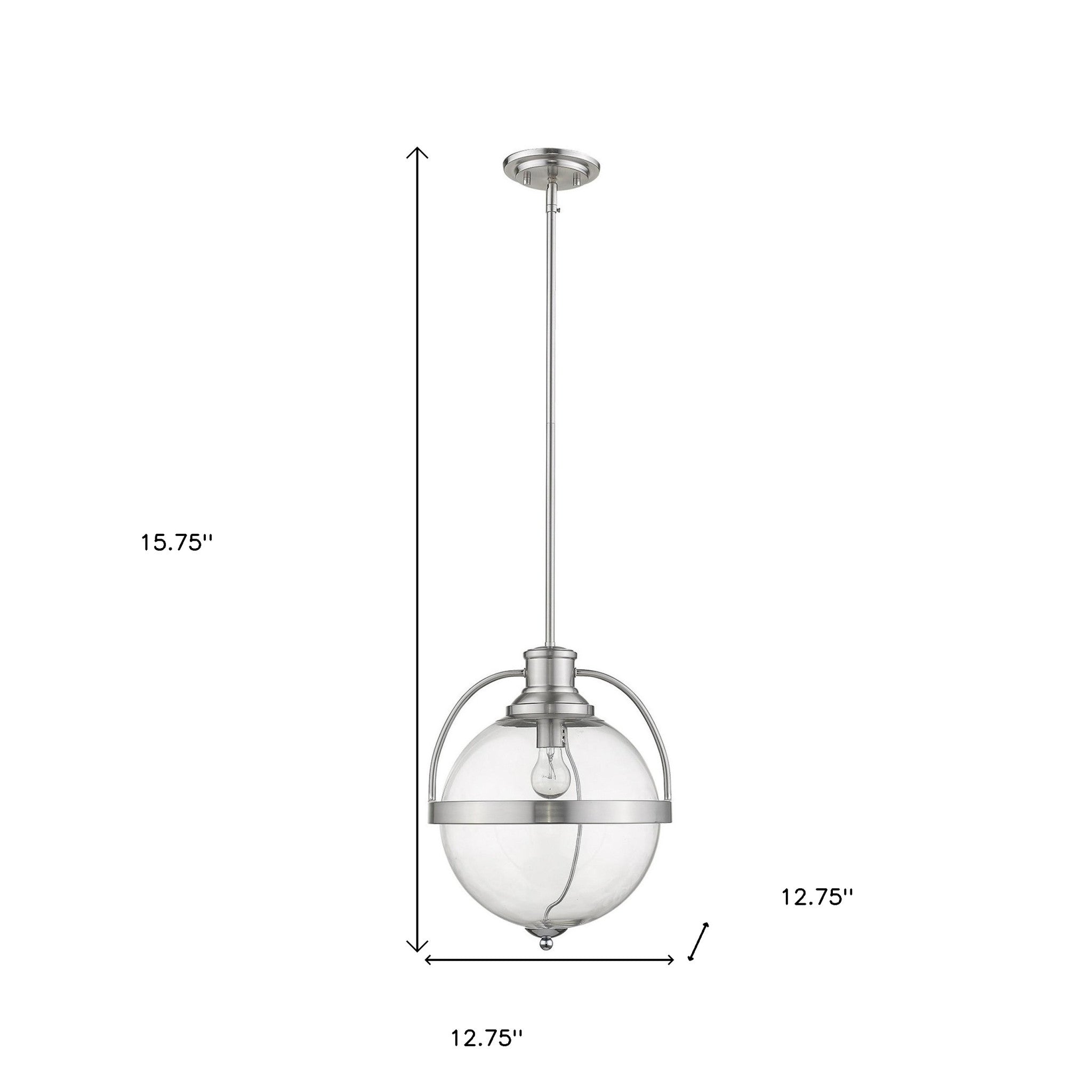 Kassian 1-Light Satin Nickel Pendant-Pendants-Hanging Lights-DECOROLALA