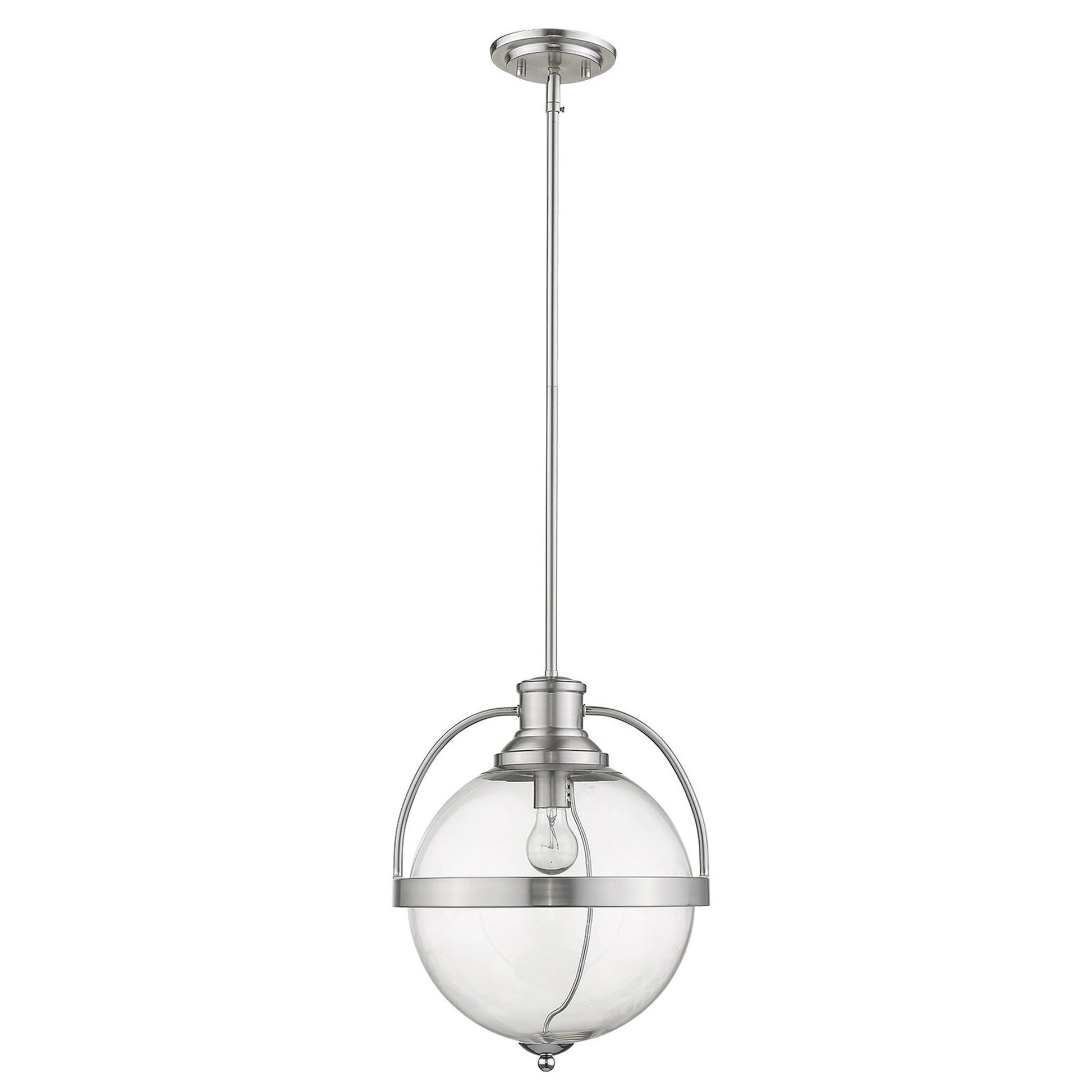 Kassian 1-Light Satin Nickel Pendant-Pendants-Hanging Lights-DECOROLALA