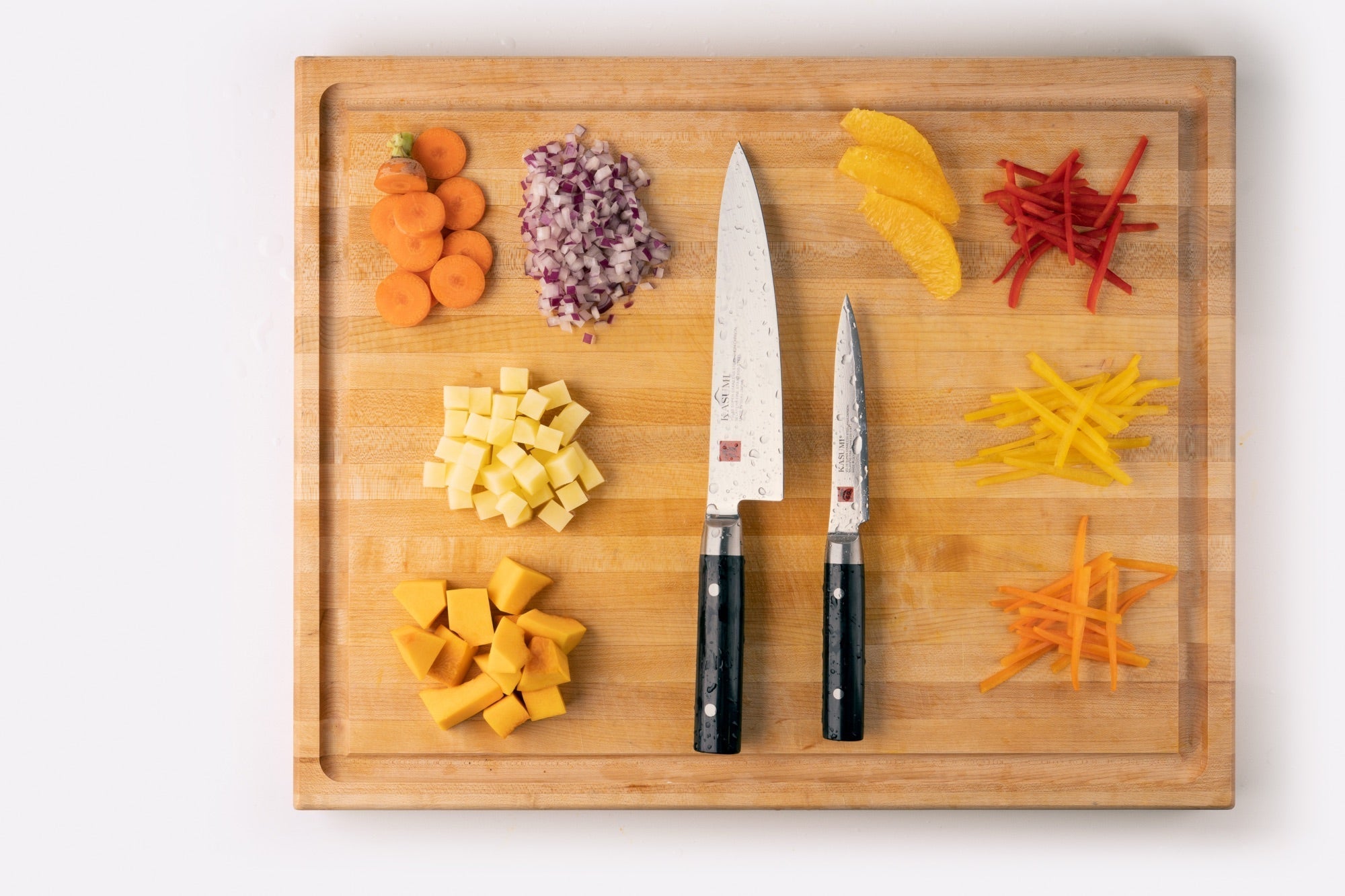 Kasumi Damascus 2-Piece Knife Set – 8" Chef + Utility, Made in Japan-Knife Set-DECOROLALA