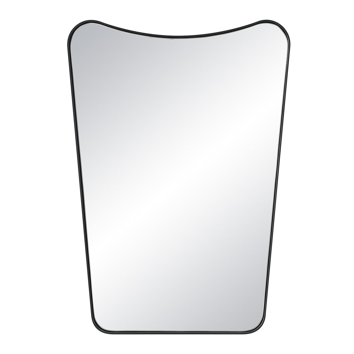 Kateri 28" Tall Irregular Wall Mirror, Black-Mirrors-DECOROLALA