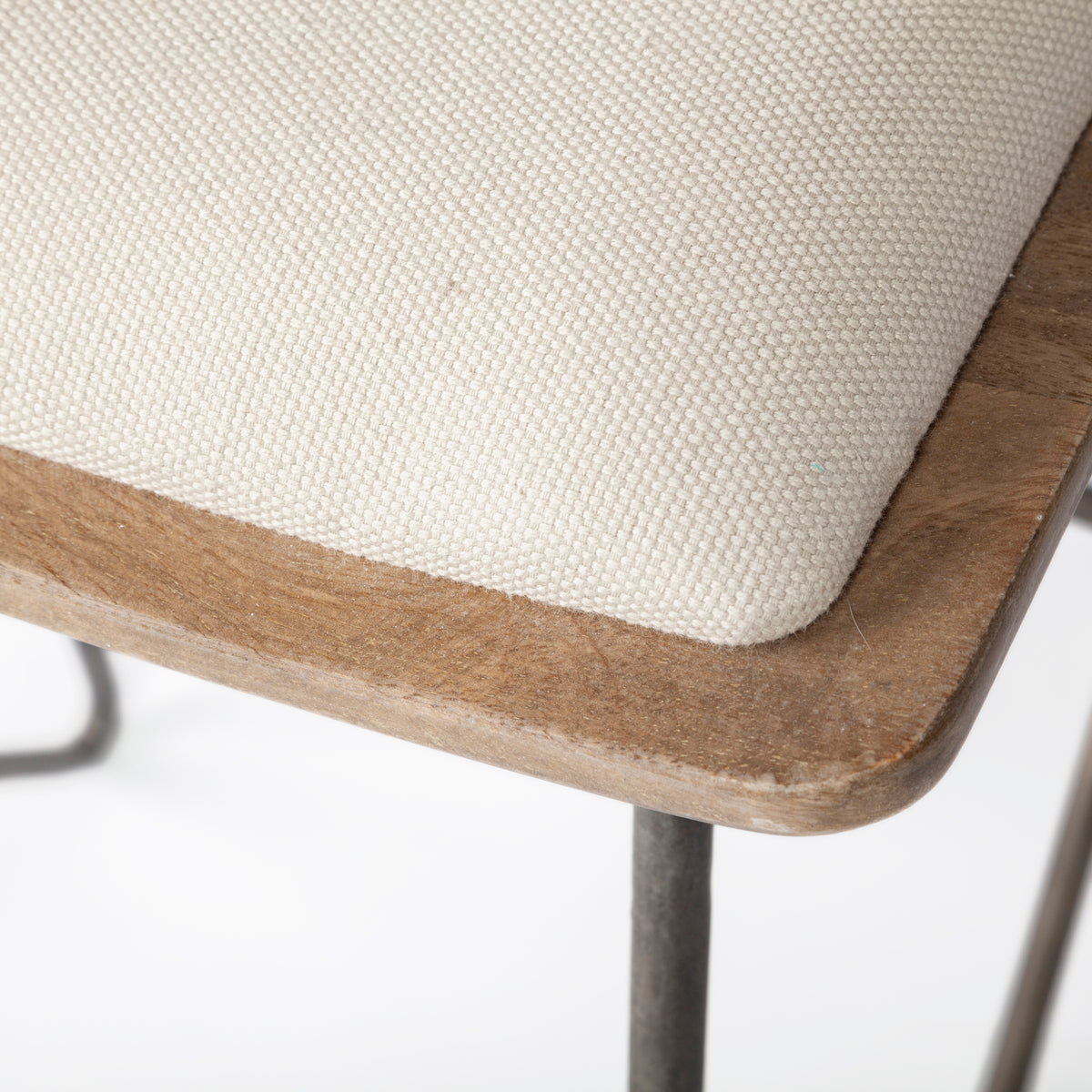 Katniss 30" Total Height Cream Fabric Seat Gold Metal Frame Bar Stool-Bar Stools-DECOROLALA