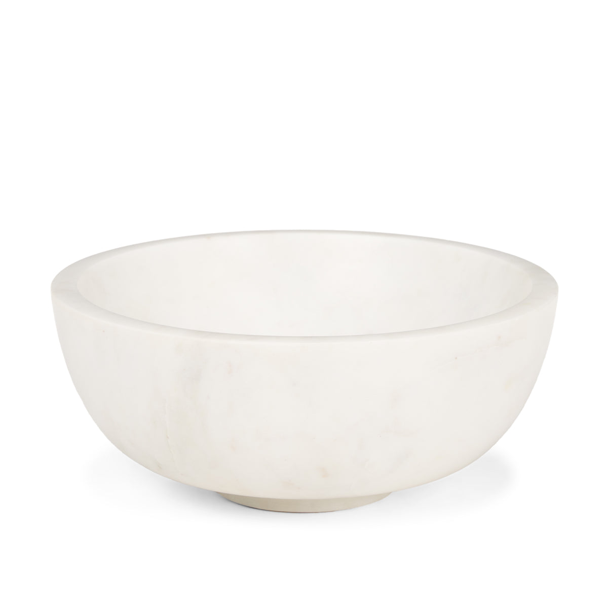 Katora Large Premium Solid White Marble Bowl-Bowls-DECOROLALA
