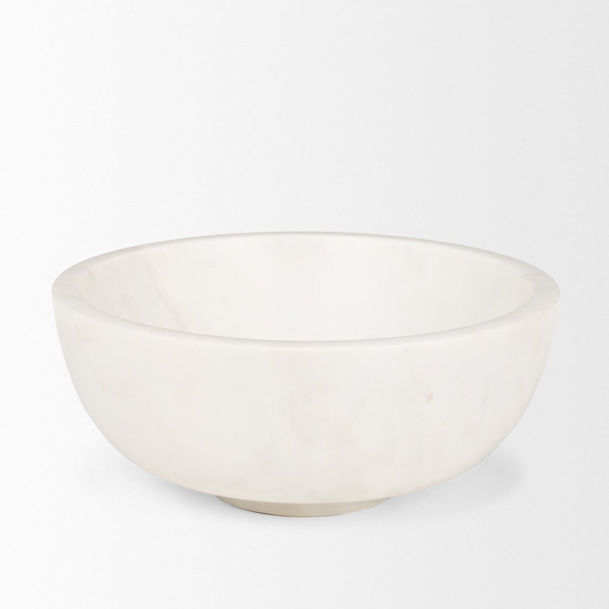 Katora Large Premium Solid White Marble Bowl-Bowls-DECOROLALA