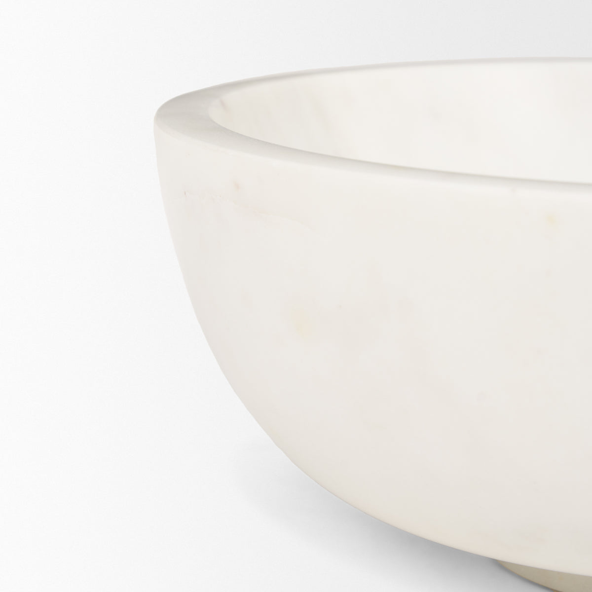 Katora Large Premium Solid White Marble Bowl-Bowls-DECOROLALA