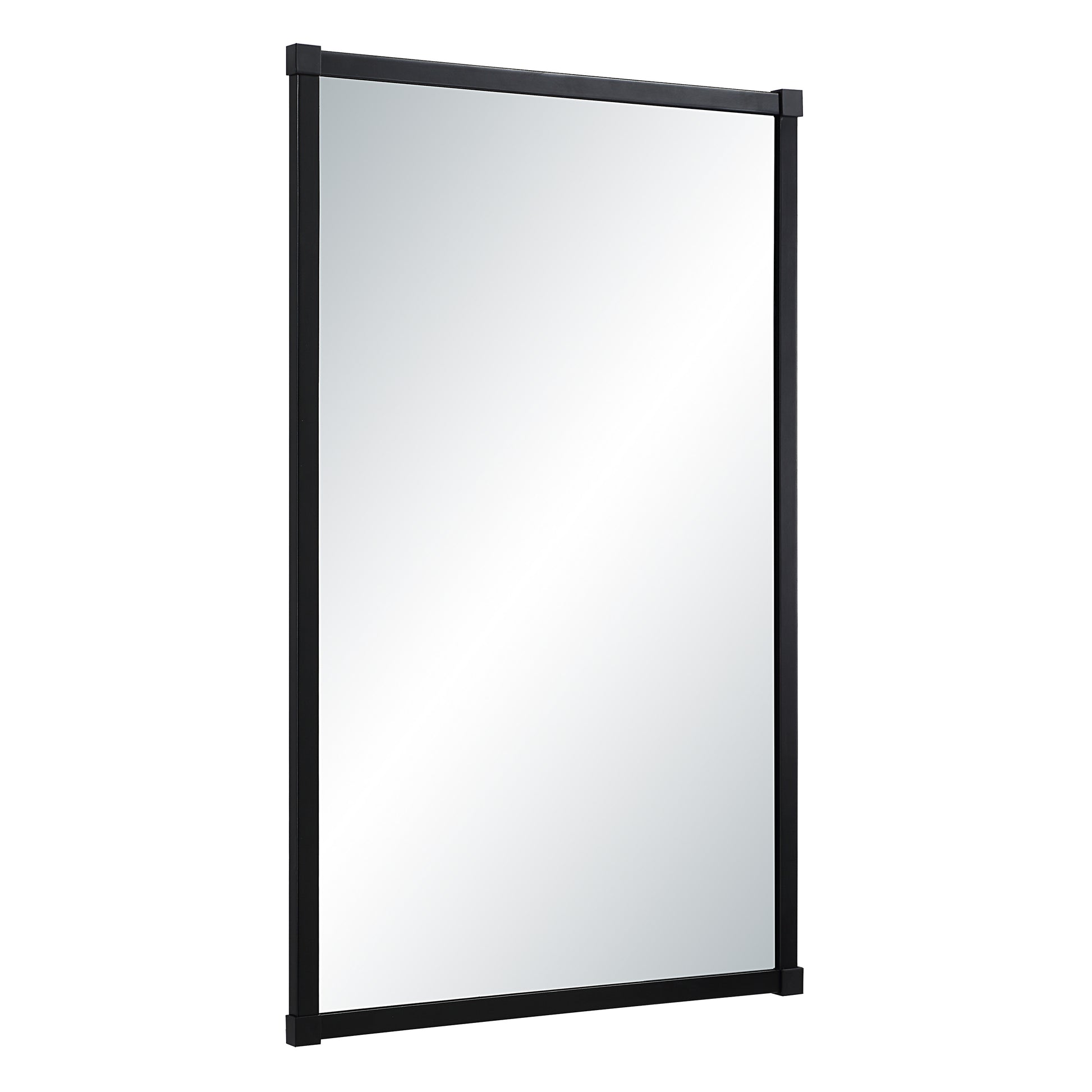 Kauri 35" H x 22" W Wall Mirror, Black-Mirror-DECOROLALA