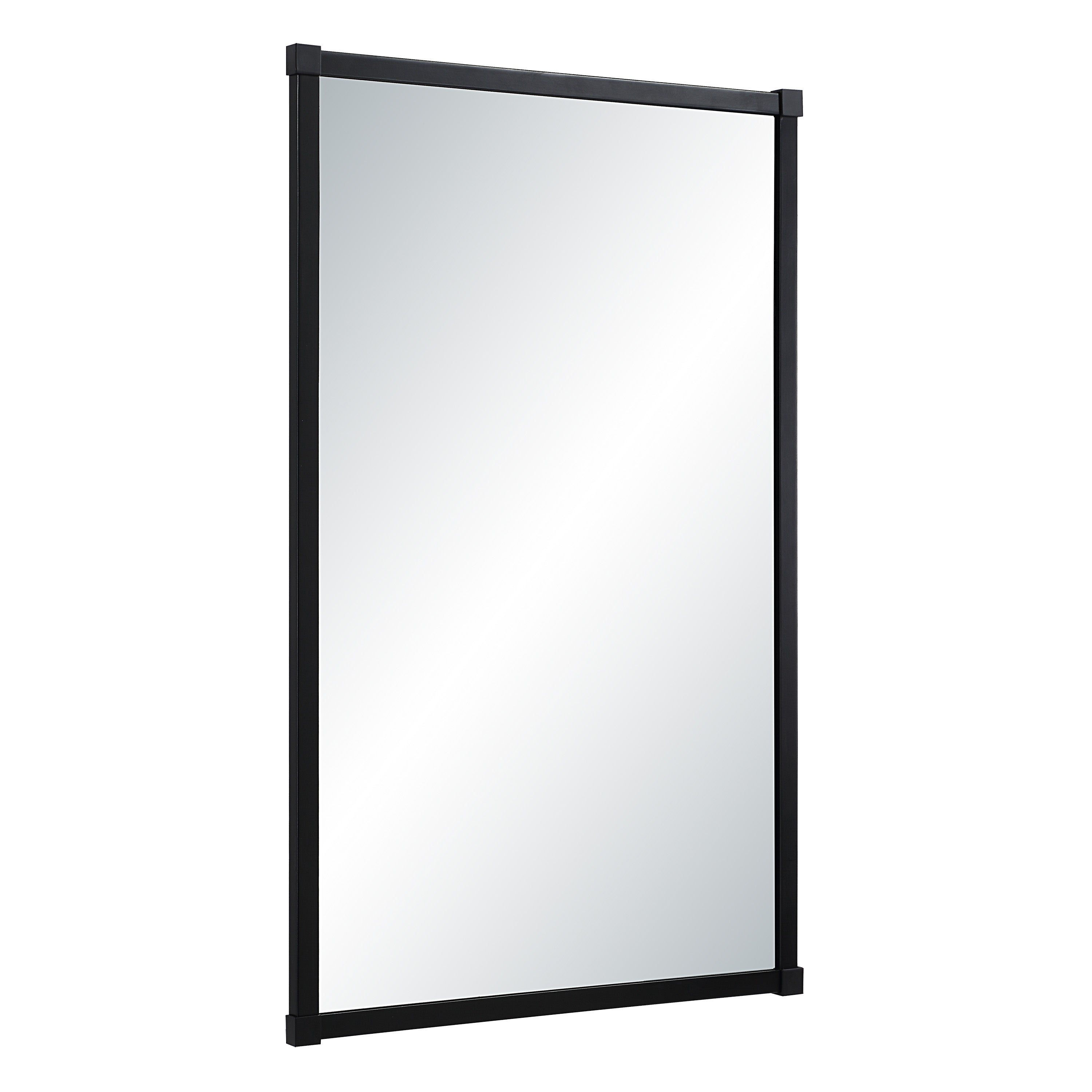 Kauri 35" H x 22" W Wall Mirror, Black-Mirror-DECOROLALA