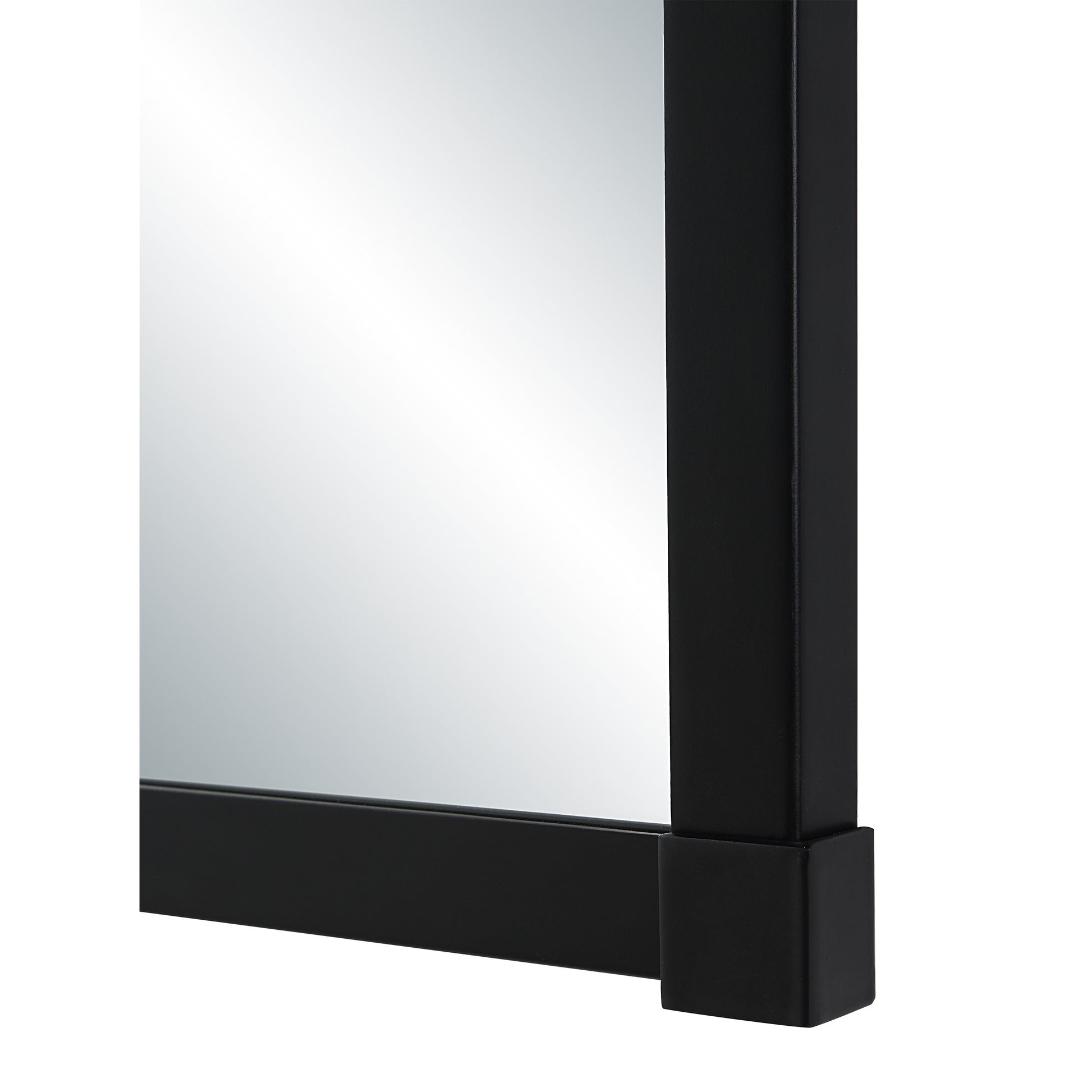 Kauri 35" H x 22" W Wall Mirror, Black-Mirror-DECOROLALA