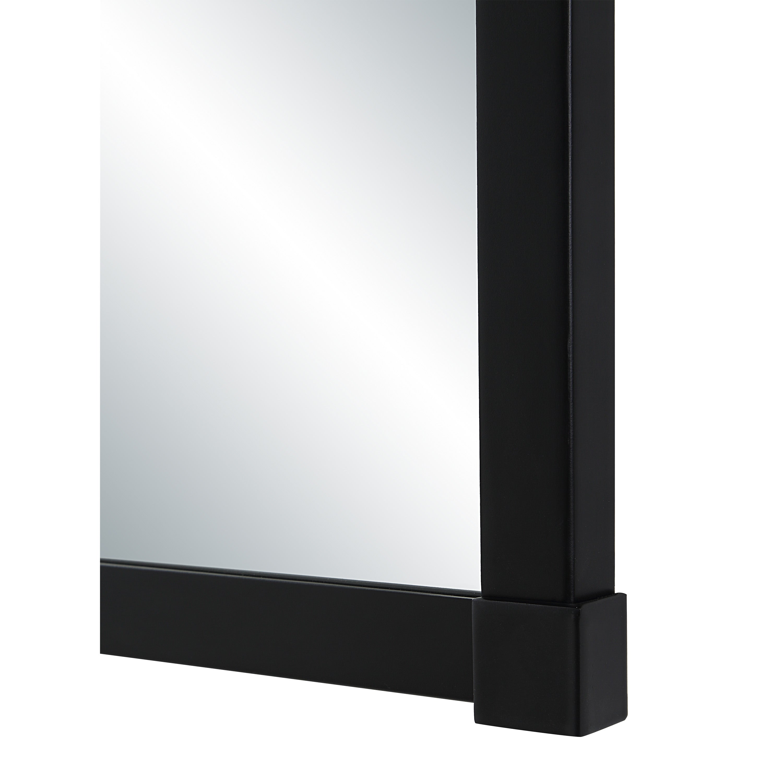 Kauri 35" H x 22" W Wall Mirror, Black-Mirror-DECOROLALA