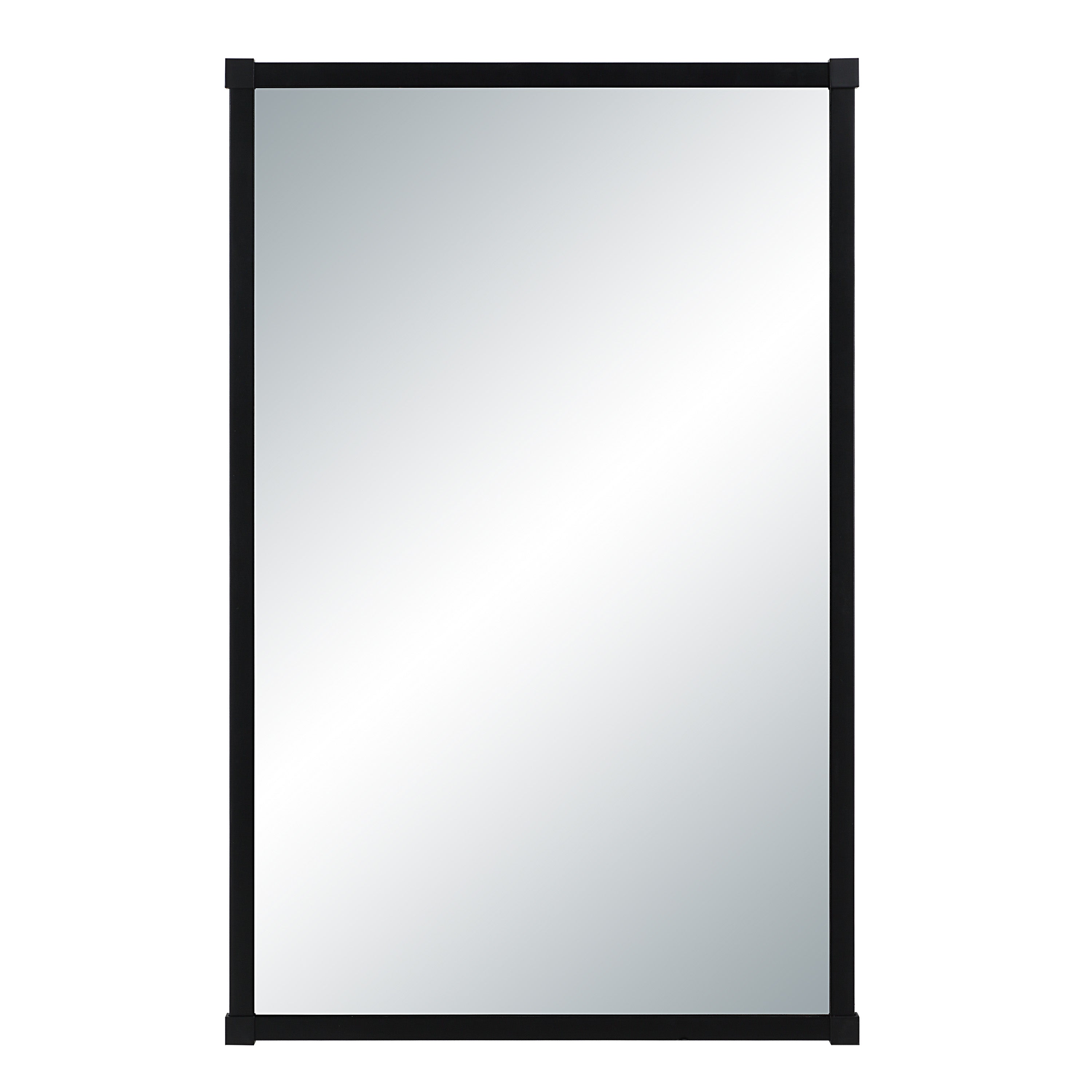 Kauri 35" H x 22" W Wall Mirror, Black-Mirror-DECOROLALA