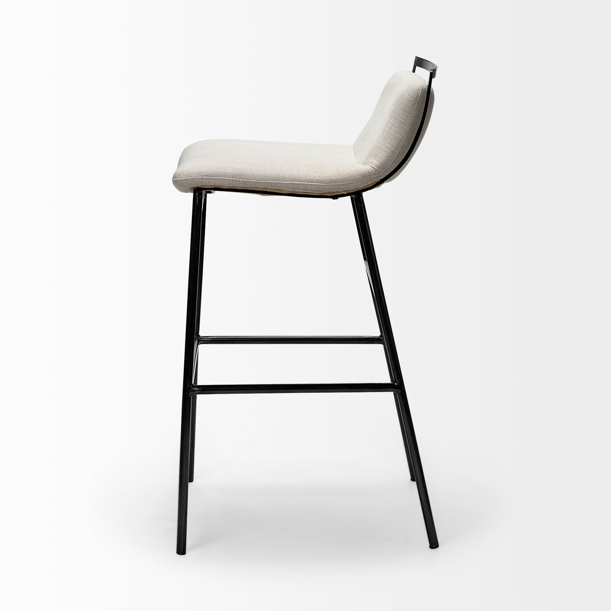 Kavalan 37.5" Total Height Beige Upholstered Seat Gray Metal Frame Bar Stool-Bar Stools-DECOROLALA