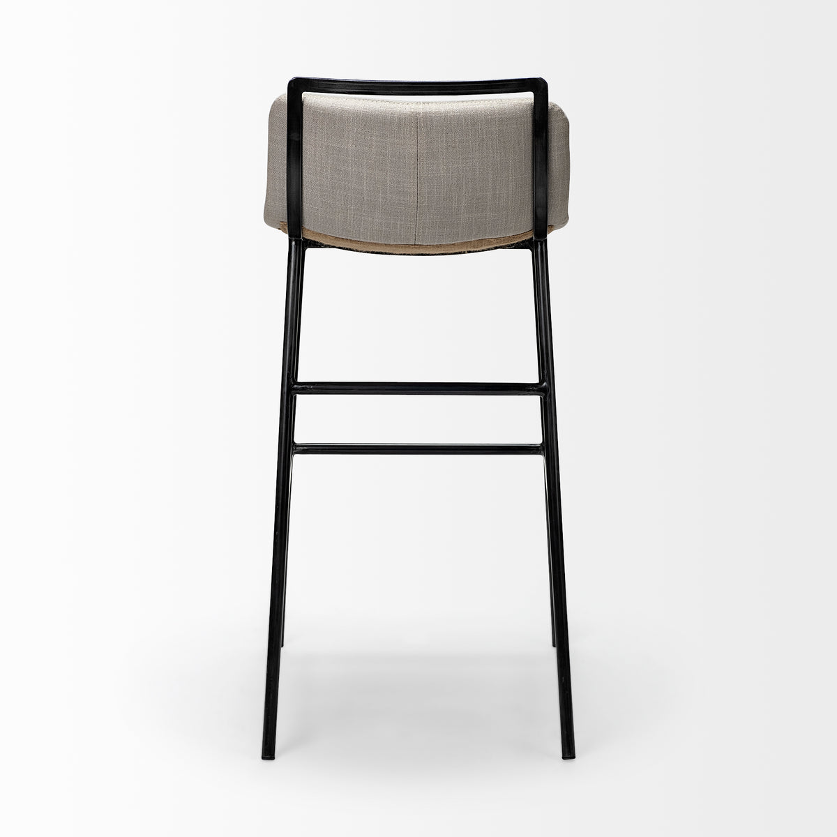 Kavalan 37.5" Total Height Beige Upholstered Seat Gray Metal Frame Bar Stool-Bar Stools-DECOROLALA