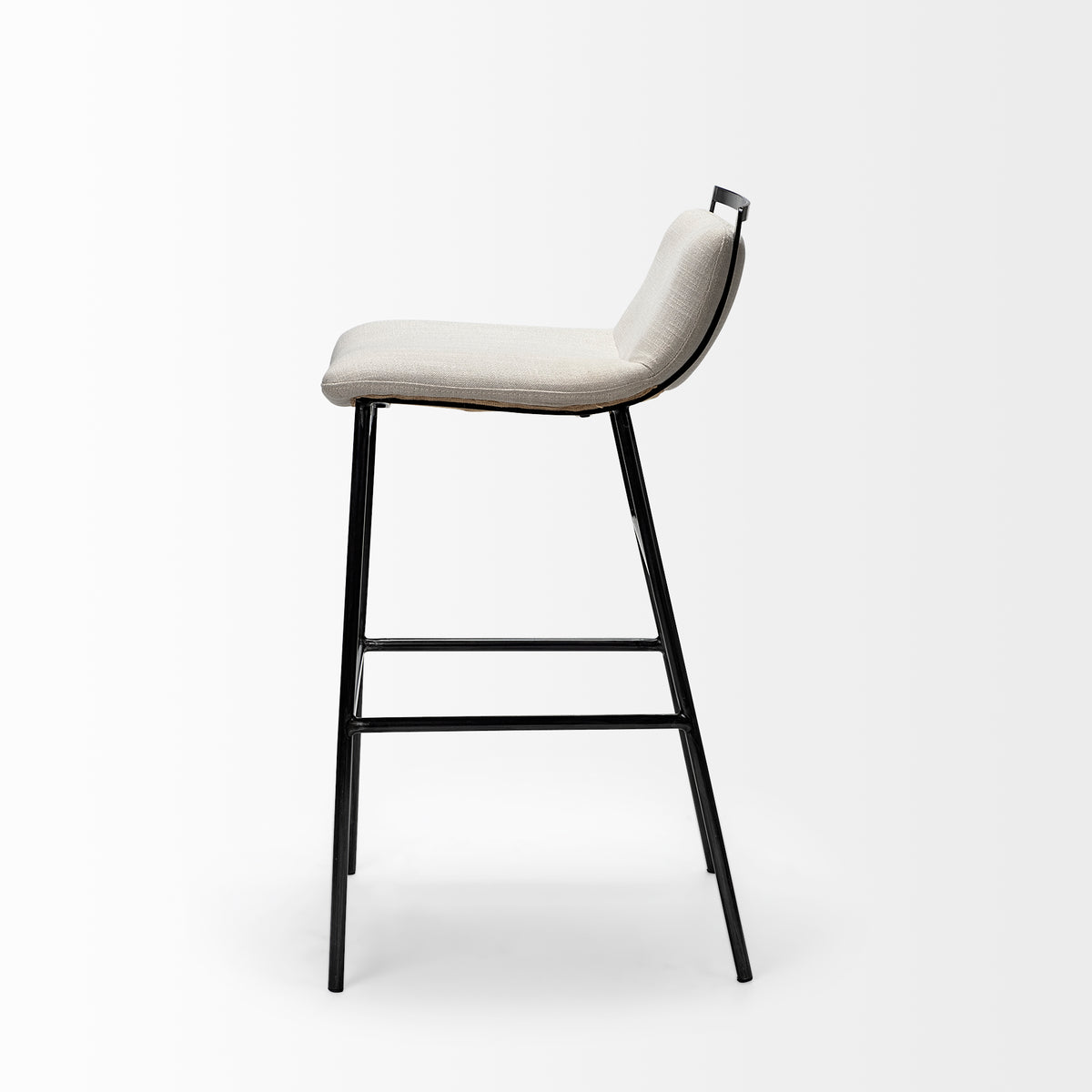 Kavalan 33.5" Total Height Beige Upholstered Seat Gray Metal Frame Counter Stool-Bar Stools-DECOROLALA