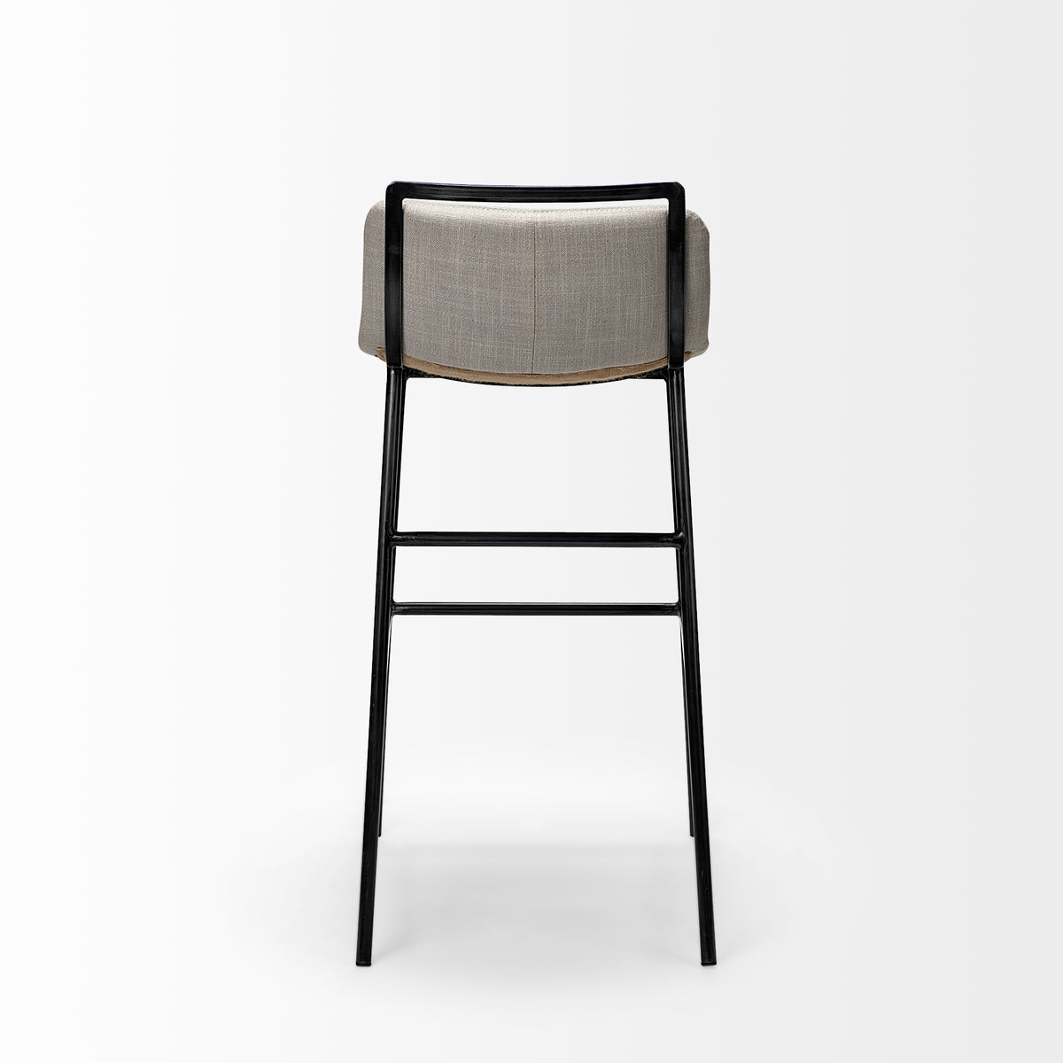 Kavalan 33.5" Total Height Beige Upholstered Seat Gray Metal Frame Counter Stool-Bar Stools-DECOROLALA