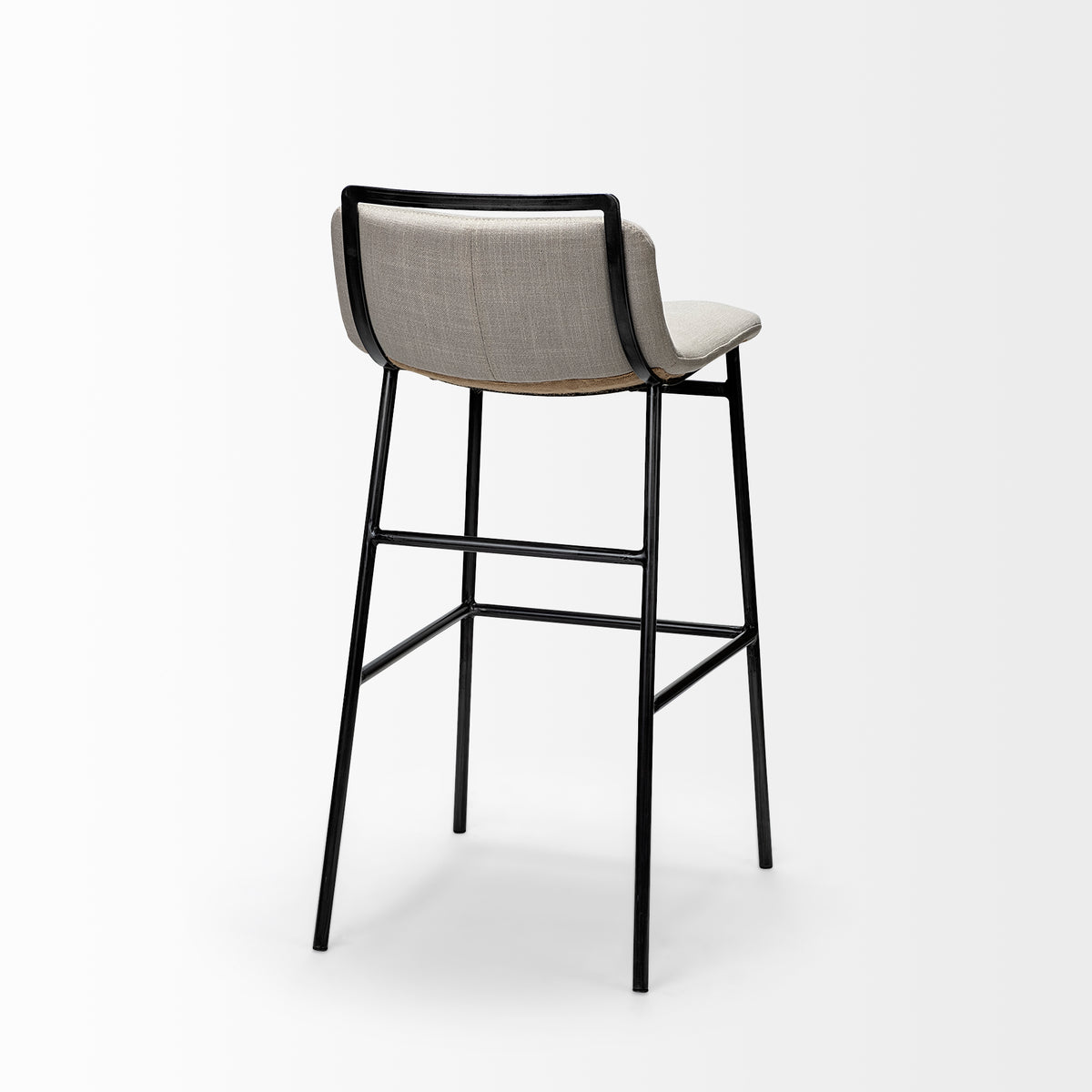 Kavalan 33.5" Total Height Beige Upholstered Seat Gray Metal Frame Counter Stool-Bar Stools-DECOROLALA