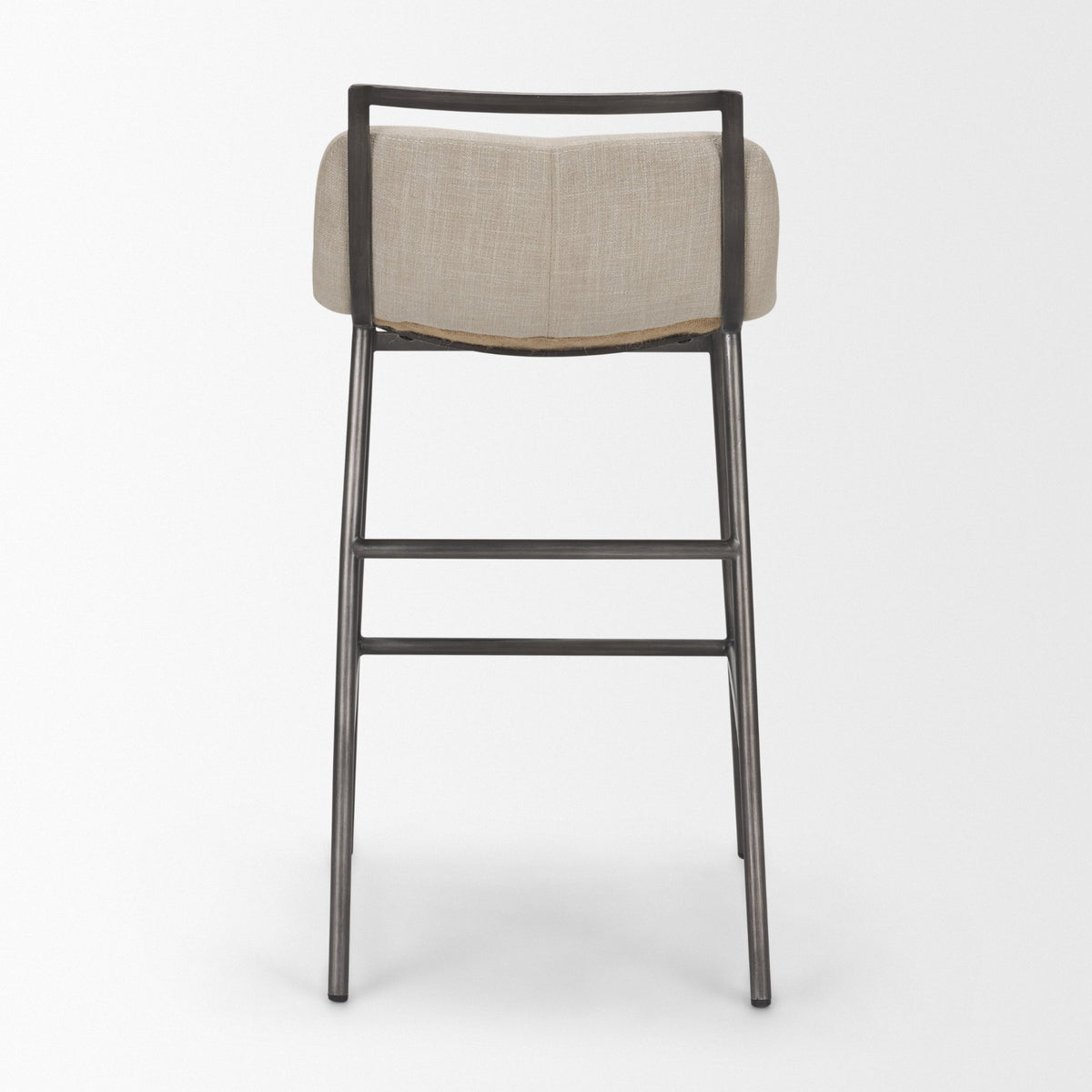 Kavalan 33.5" Total Height Sand Upholstered Seat Gray Metal Frame Counter Stool-Bar Stools-DECOROLALA