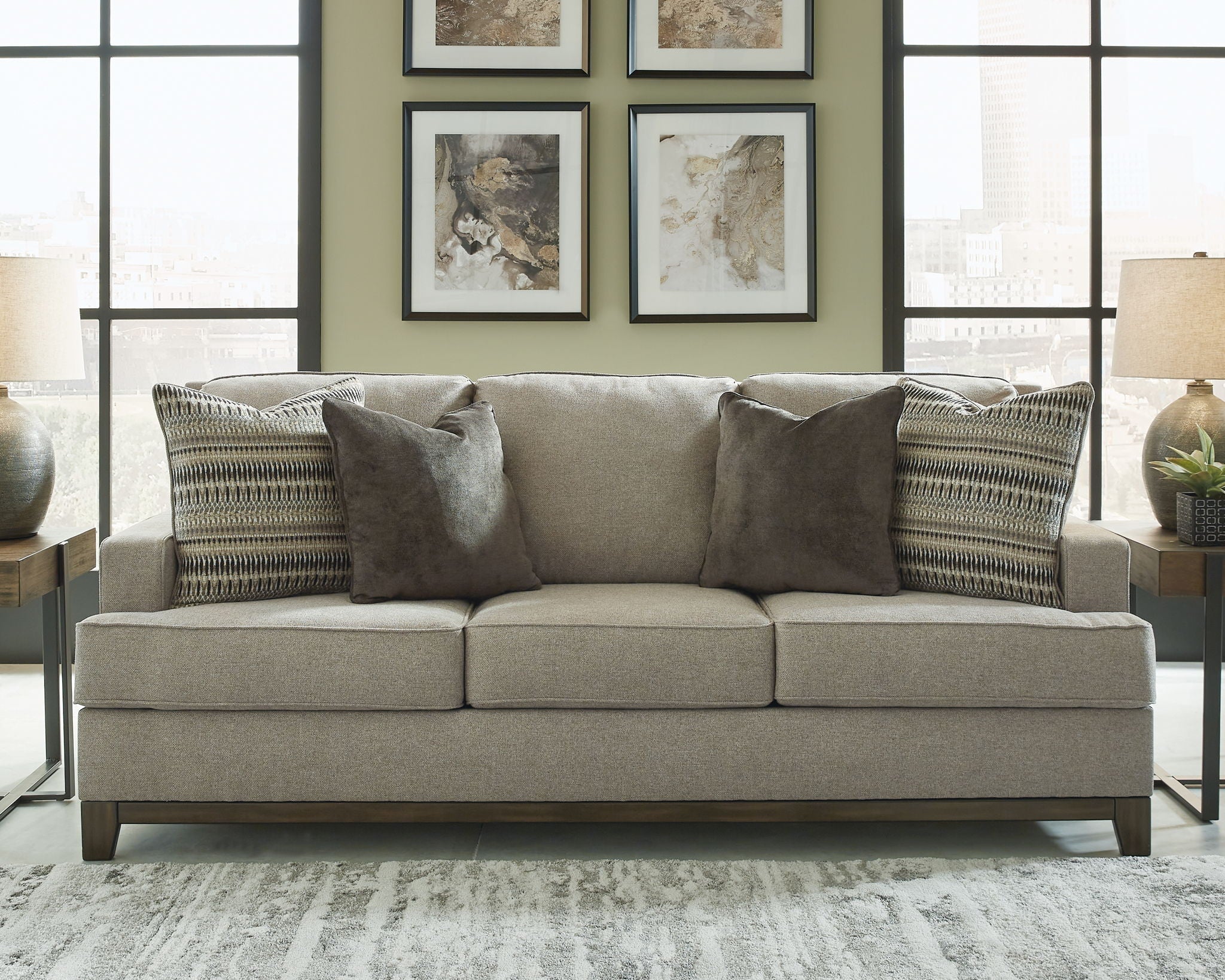 Kaywood Sofa - Granite 89"W-Stationary Sofas-DECOROLALA