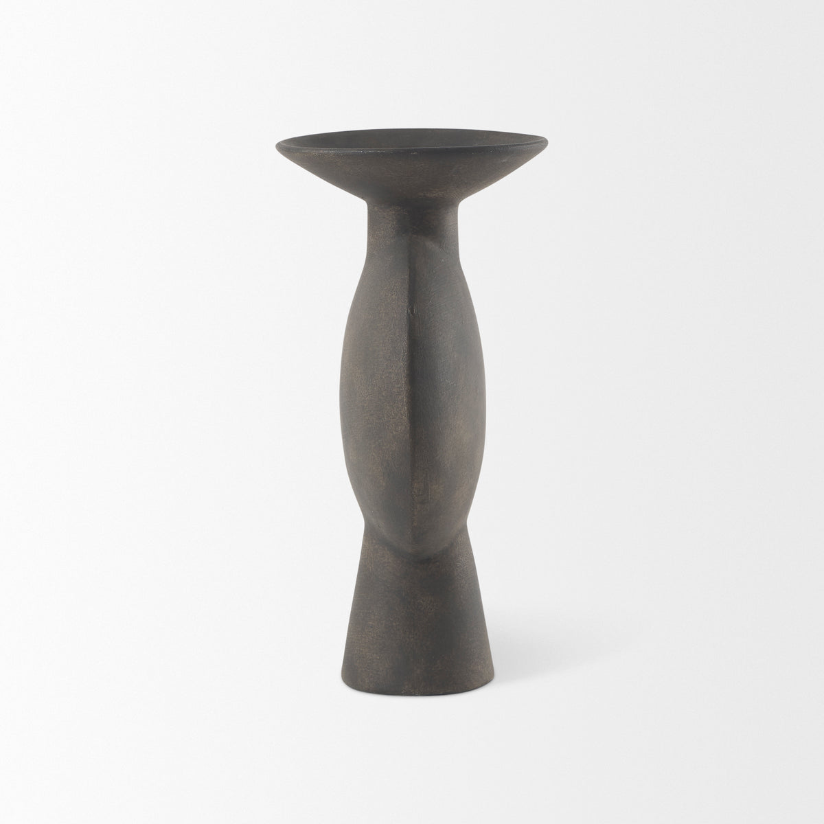 Kaz 6.7L x 5.5W x 11.2H Earthy Brown Ceramic Vase-Vase-DECOROLALA