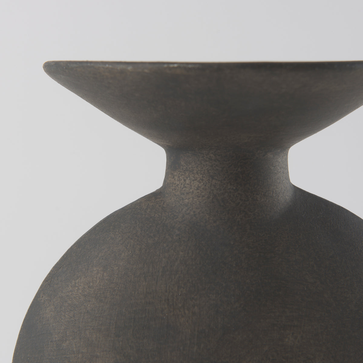 Kaz 6.7L x 5.5W x 11.2H Earthy Brown Ceramic Vase-Vase-DECOROLALA