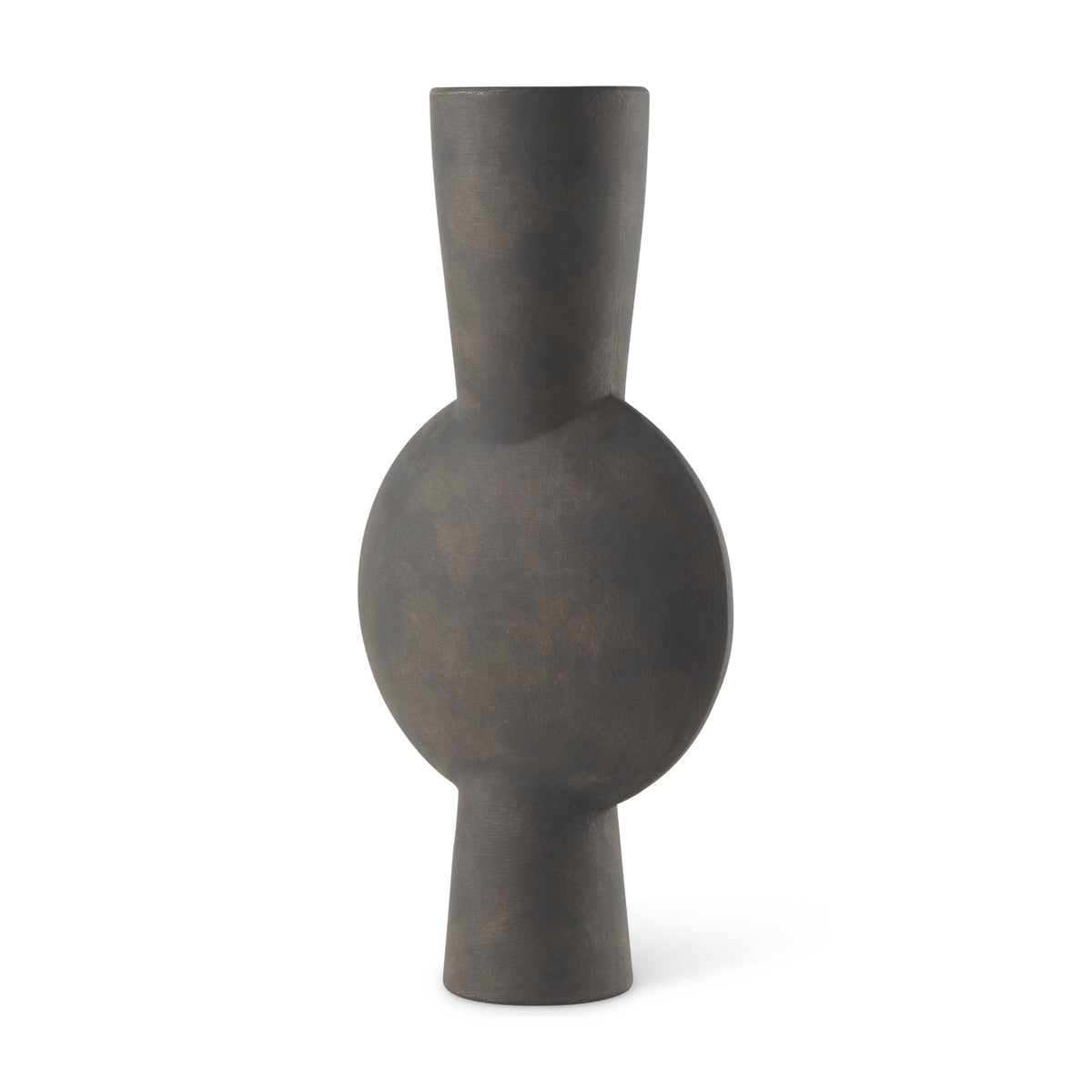 Kaz 8.3L x 3.9W x 16.7H Earthy Brown Ceramic Vase-Vase-DECOROLALA