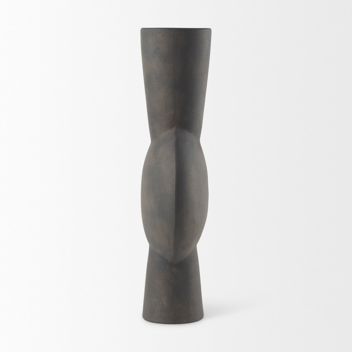 Kaz 8.3L x 3.9W x 16.7H Earthy Brown Ceramic Vase-Vase-DECOROLALA