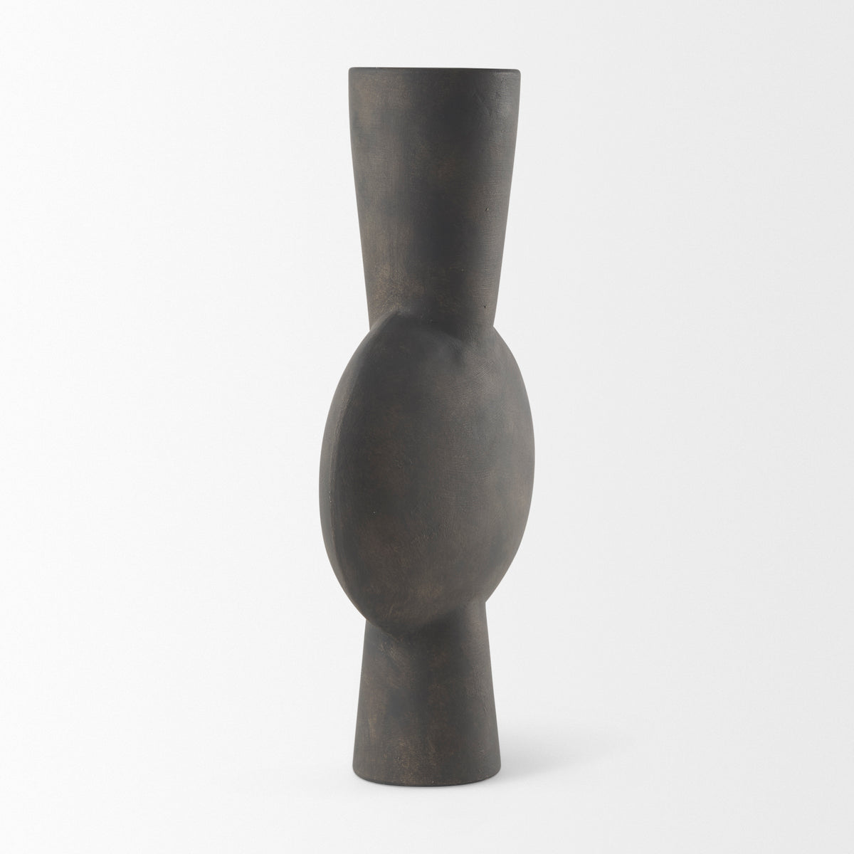 Kaz 8.3L x 3.9W x 16.7H Earthy Brown Ceramic Vase-Vase-DECOROLALA