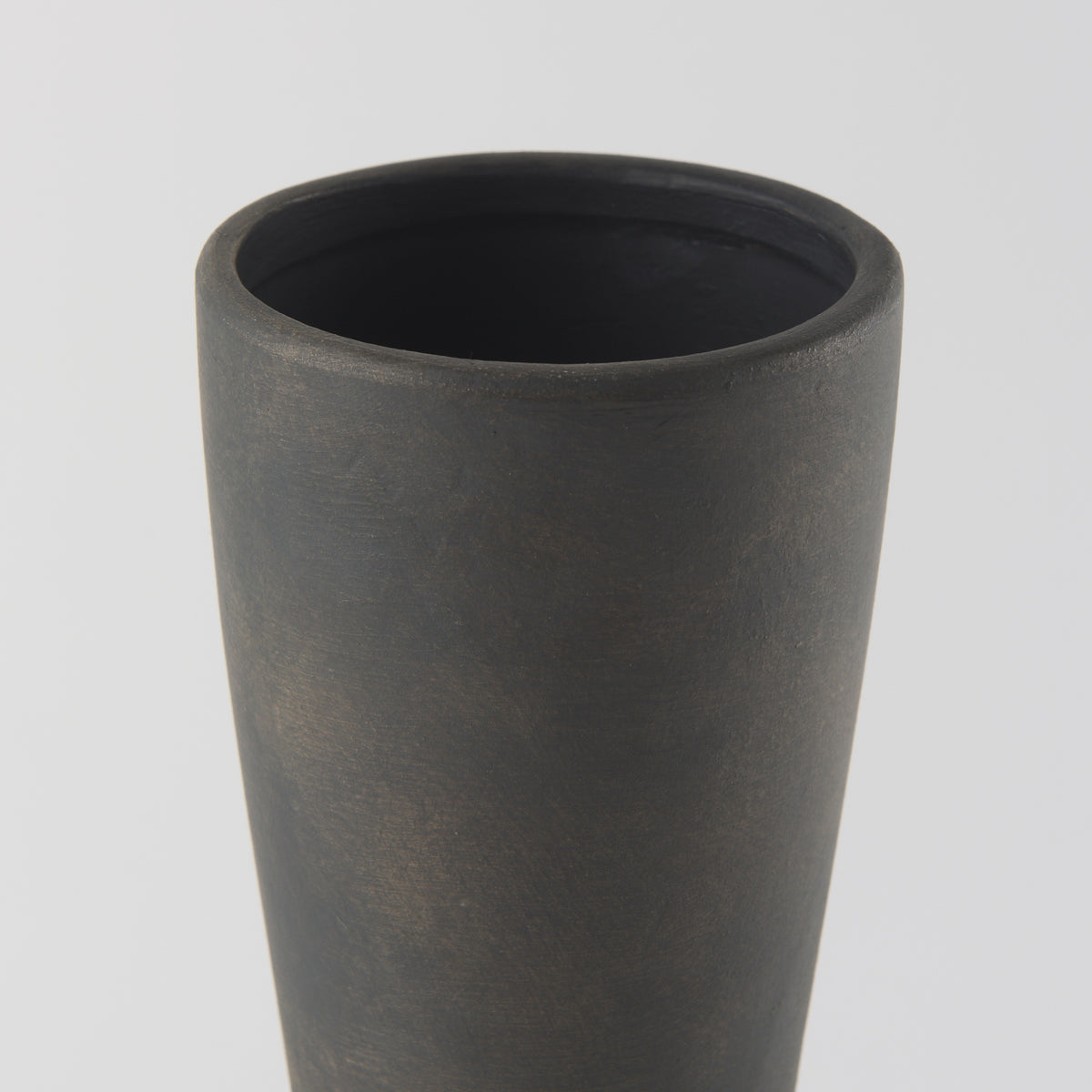 Kaz 8.3L x 3.9W x 16.7H Earthy Brown Ceramic Vase-Vase-DECOROLALA