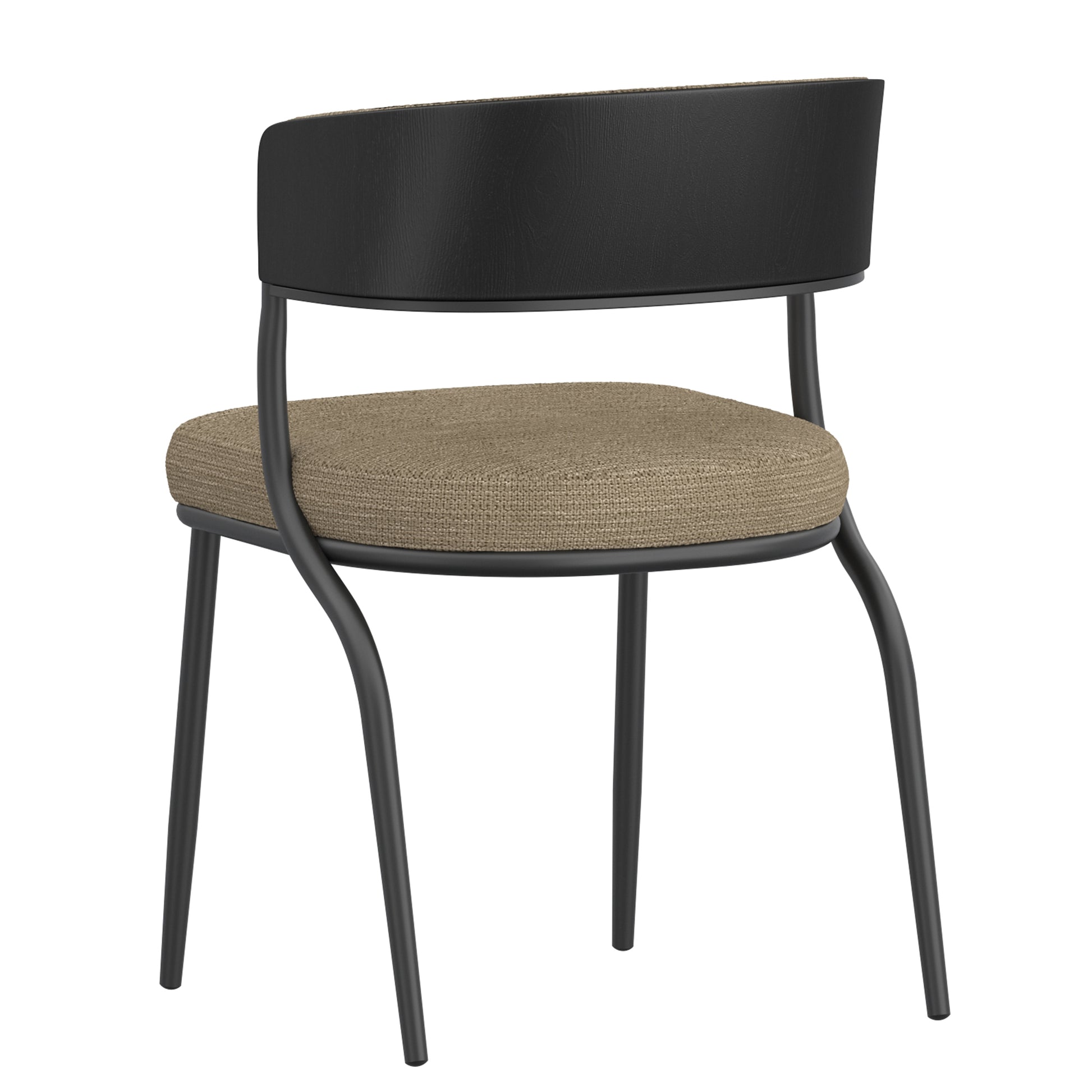 Kazan Dining Chair - Dark Beige Bentwood with Performance Fabric-DECOROLALA