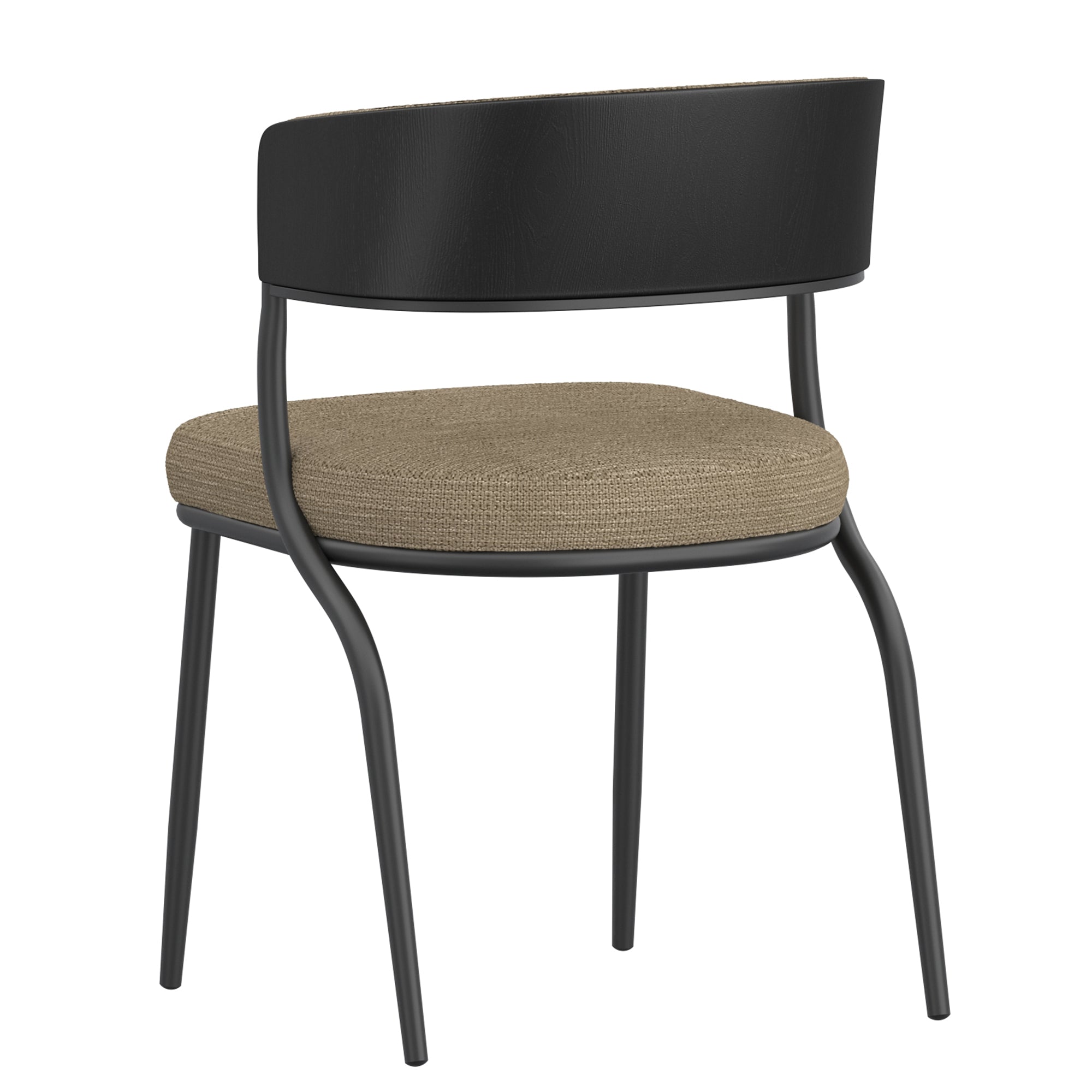 Kazan Dining Chair - Dark Beige Bentwood with Performance Fabric-DECOROLALA