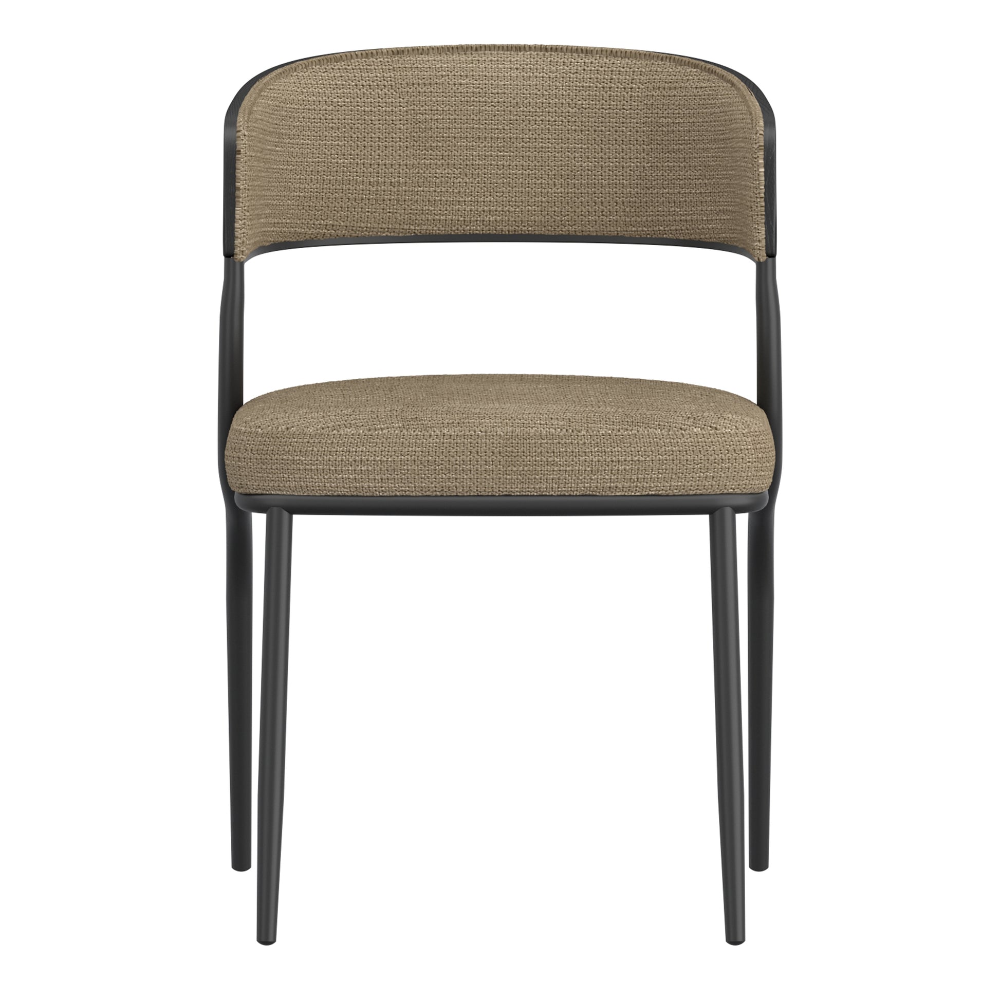 Kazan Dining Chair - Dark Beige Bentwood with Performance Fabric-DECOROLALA
