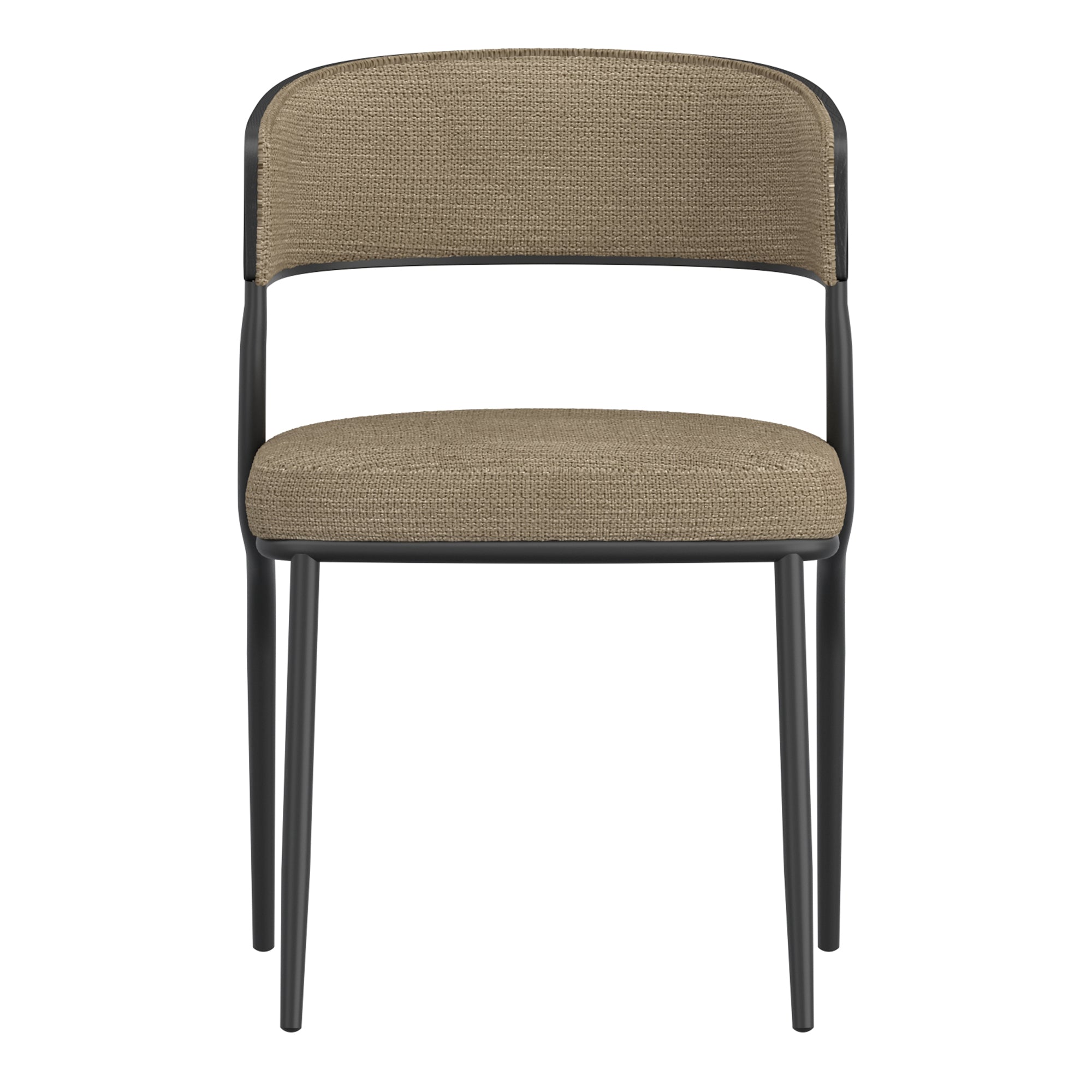 Kazan Dining Chair - Dark Beige Bentwood with Performance Fabric-DECOROLALA