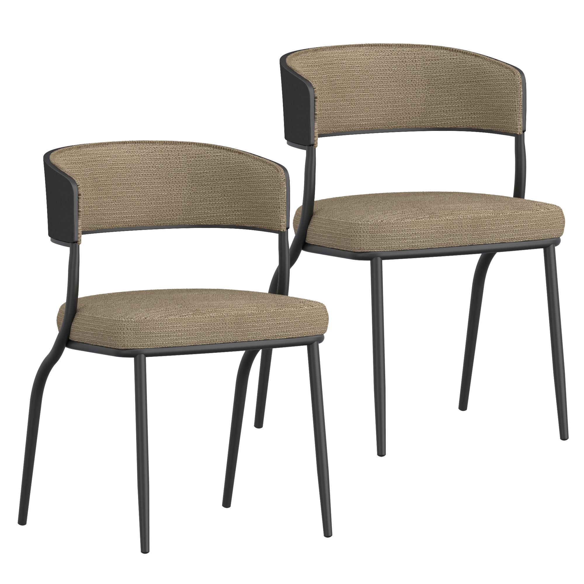 Kazan Dining Chair - Dark Beige Bentwood with Performance Fabric-DECOROLALA