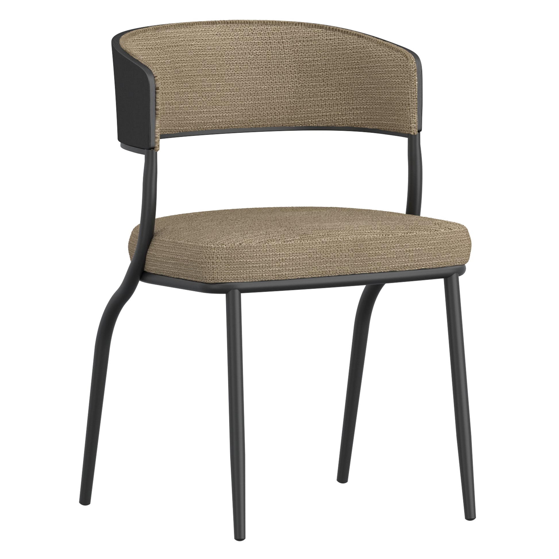 Kazan Dining Chair - Dark Beige Bentwood with Performance Fabric-DECOROLALA
