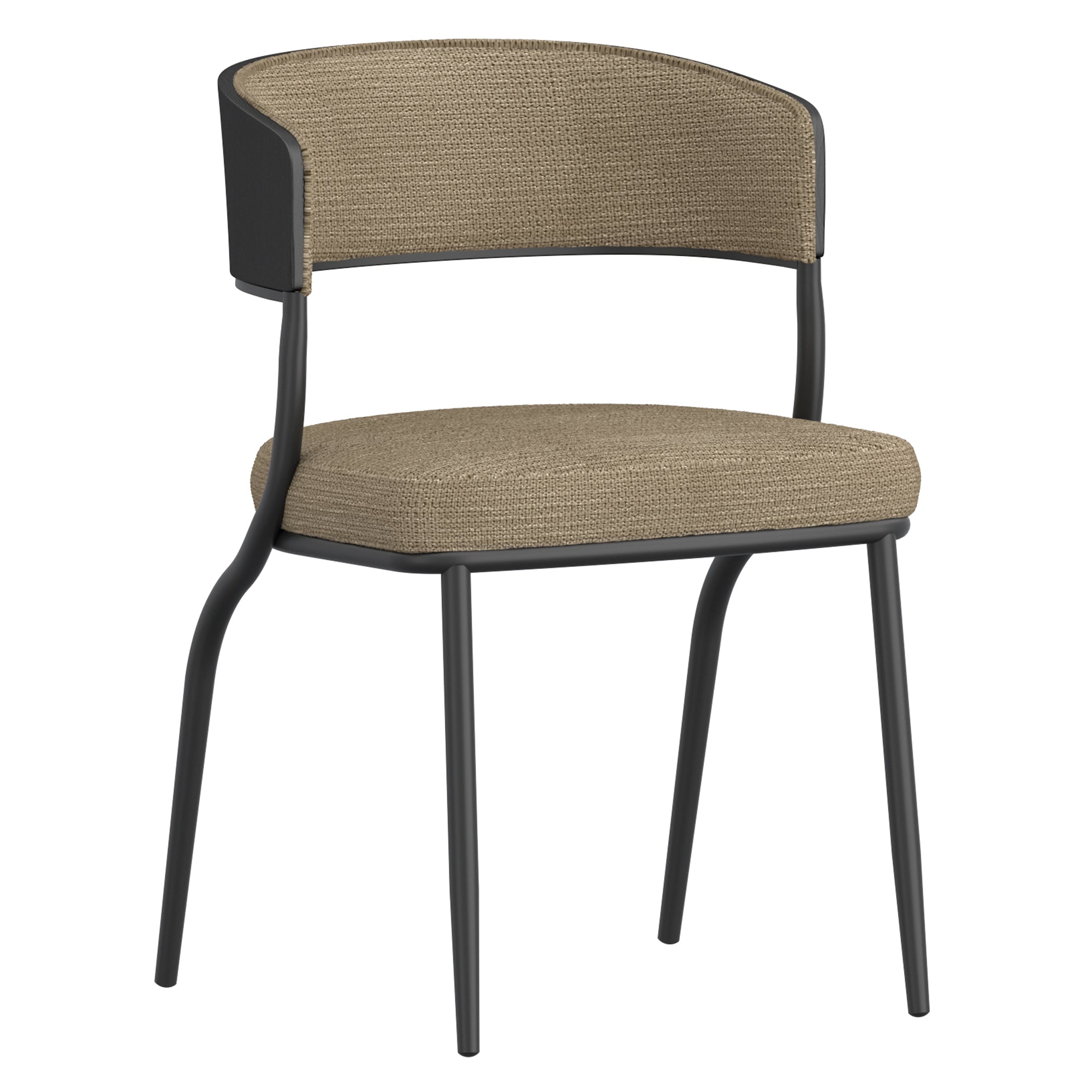 Kazan Dining Chair - Dark Beige Bentwood with Performance Fabric-DECOROLALA